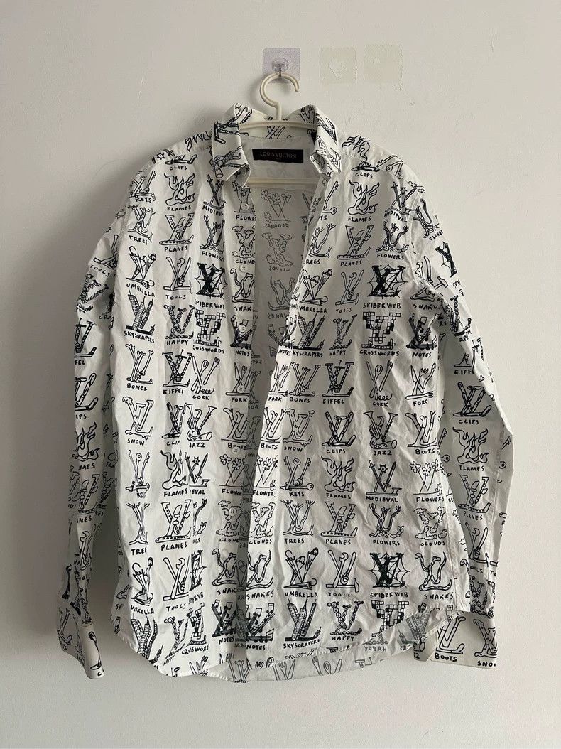 Louis Vuitton LOUIS VUITTON White Gesture Full Logo Shirt Size US M / EU 48-50 / 2 - 1 Thumbnail