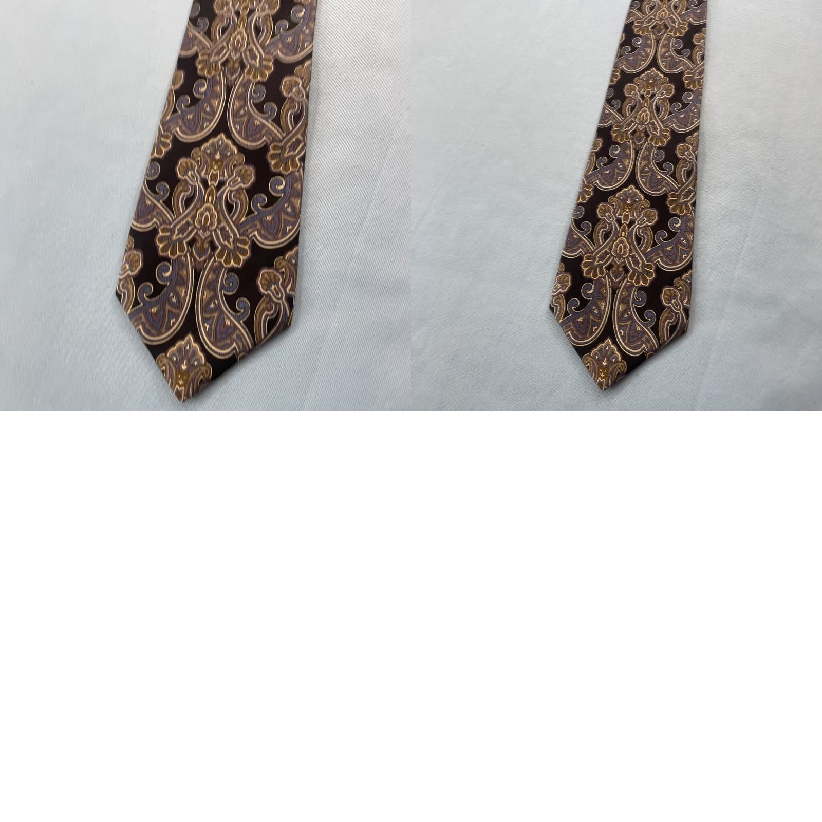 Vintage Manhattan vtg Silk Paisley Crest Western Black Brown Blue Vintage Made USA 4x57 Cap​sule Wide Necktie Size ONE SIZE - 11 Thumbnail