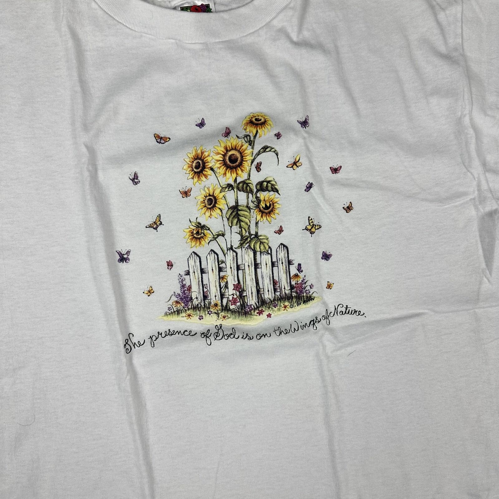 Fruit Of The Loom Vintage Butterfly Shirt Size Large Y2K Era Size US L / EU 52-54 / 3 - 2 Thumbnail