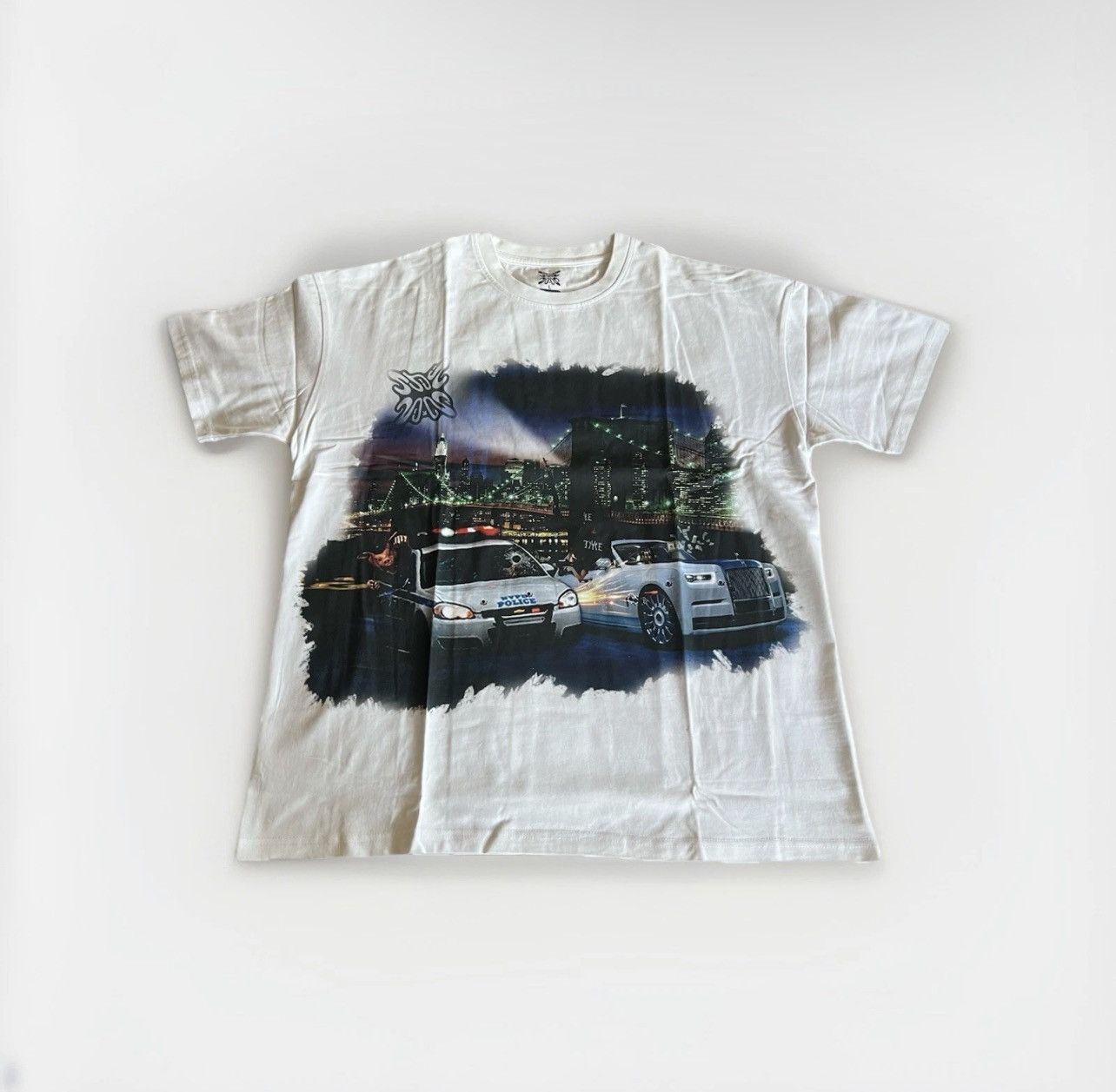 SB Studio Crook Vs Cops Tee White Size Large