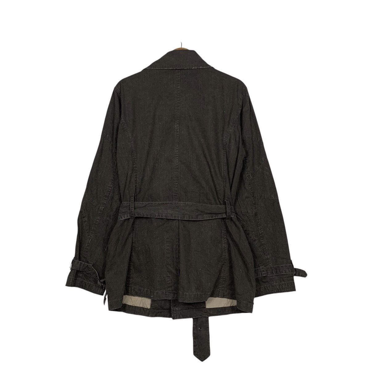 In The Attic IN THE ATTIC Cotton Crosshatch Belted Coat Jacket #2784-C126 Size L / US 10 / IT 46 - 15 Thumbnail