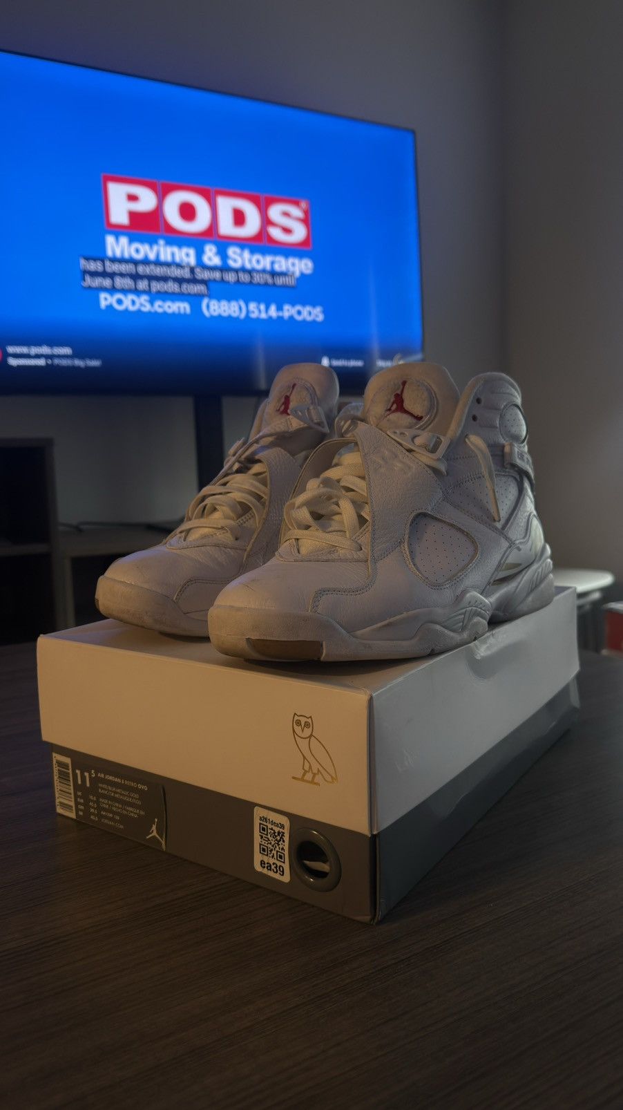 Jordan Brand × October's Very Own OVO Jordan 8, White Size US 11.5 / EU 44-45 - 1 Thumbnail
