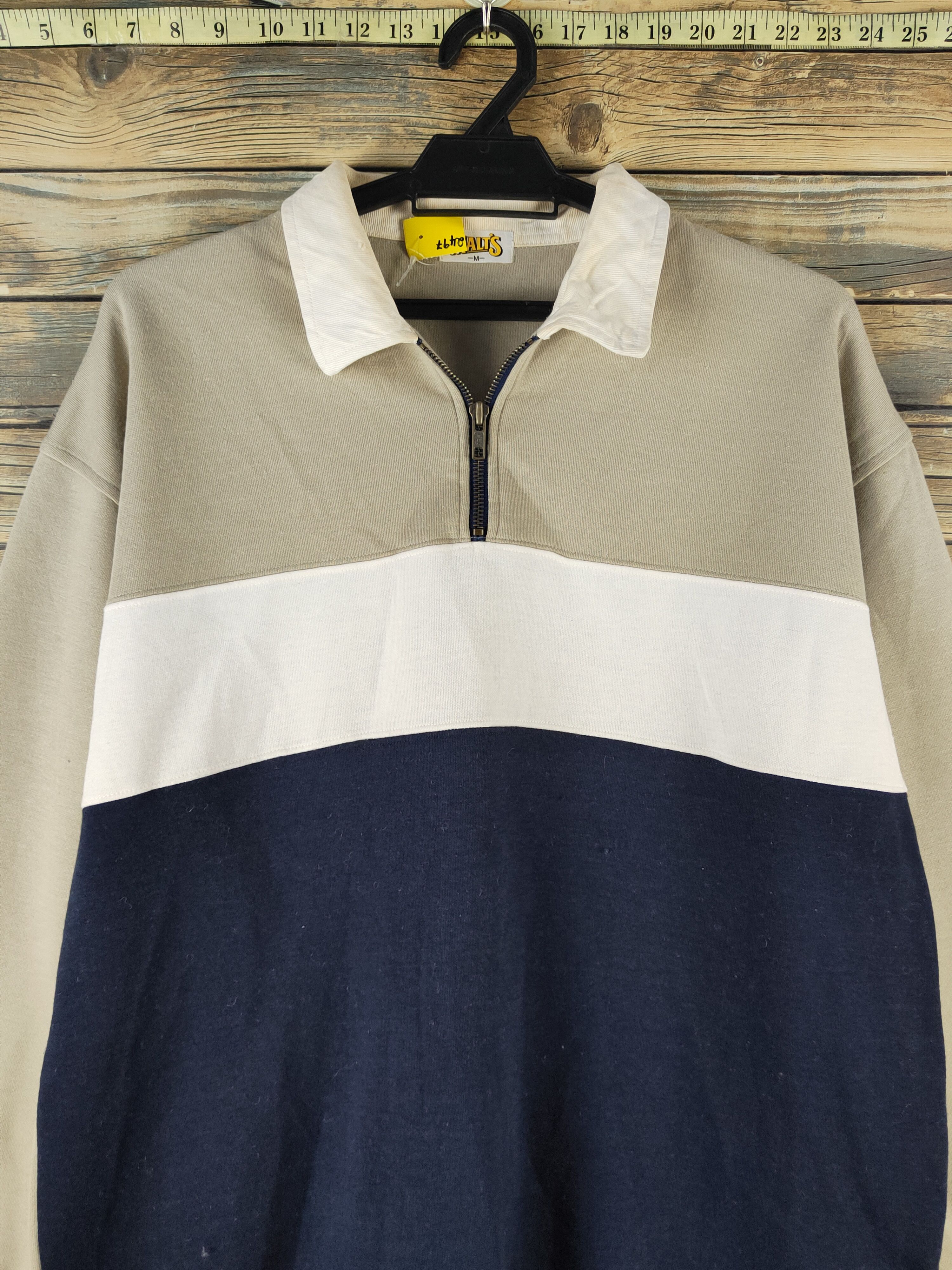Vintage DL Malt's vintage Navy Beige Sweatshirts #2497 Size US M / EU 48-50 / 2 - 2 Thumbnail