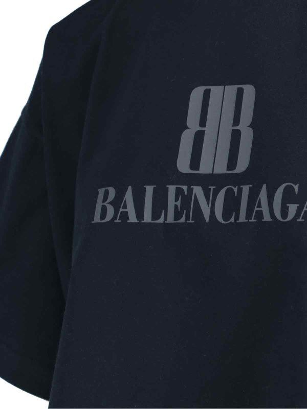 Balenciaga o1bcso1str0326 Nano BB Cropped T-Shirt in Black Size S / US 4 / IT 40 - 3 Thumbnail