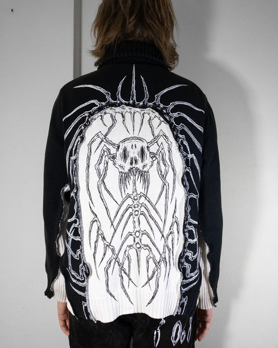 Vintage Cyber Sigilism Black White Skull Oversized Sweater | Grailed