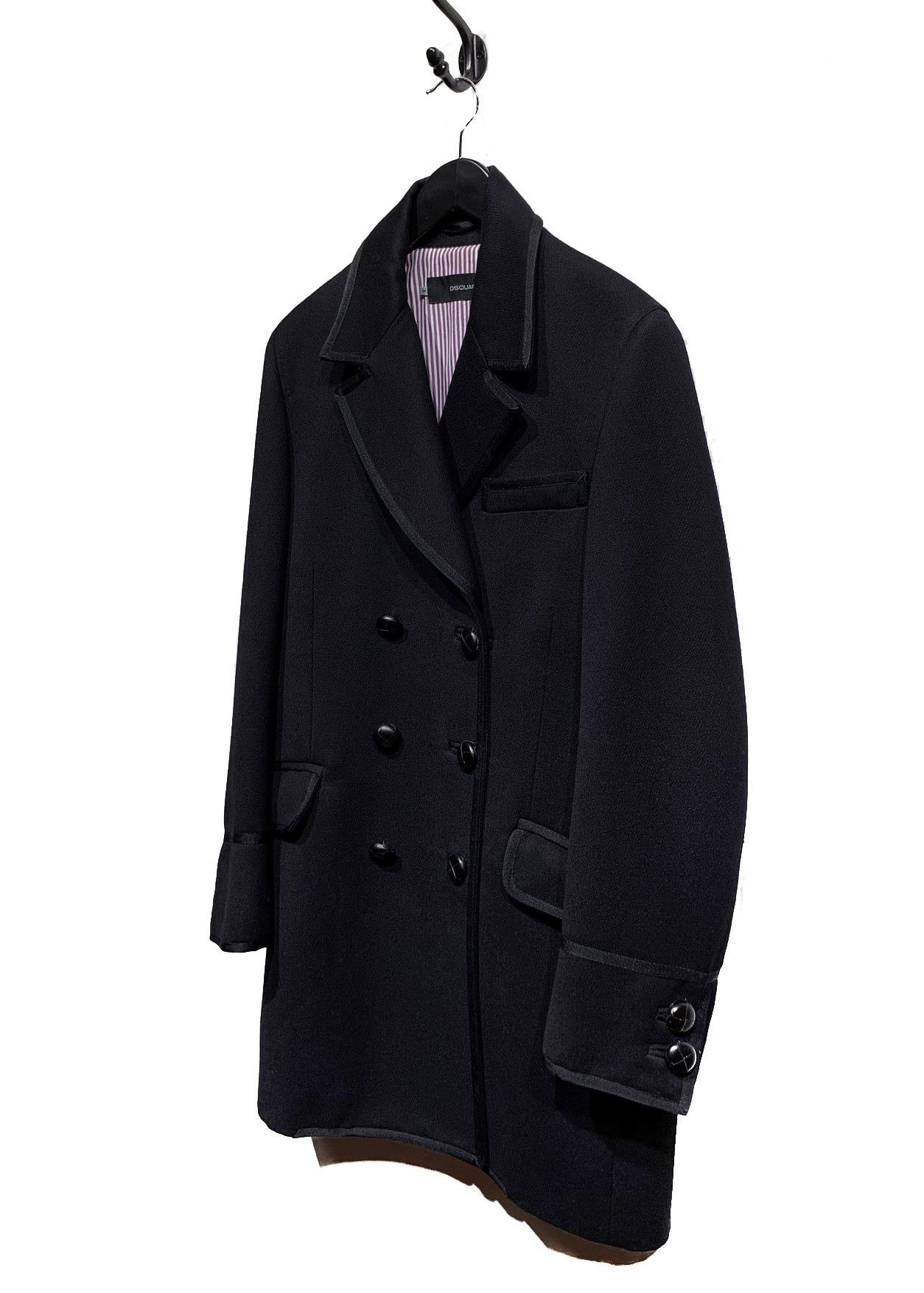Dsquared2 Dsquared2 Black Double Breasted Peacoat Size US S / EU 44-46 / 1 - 2 Thumbnail