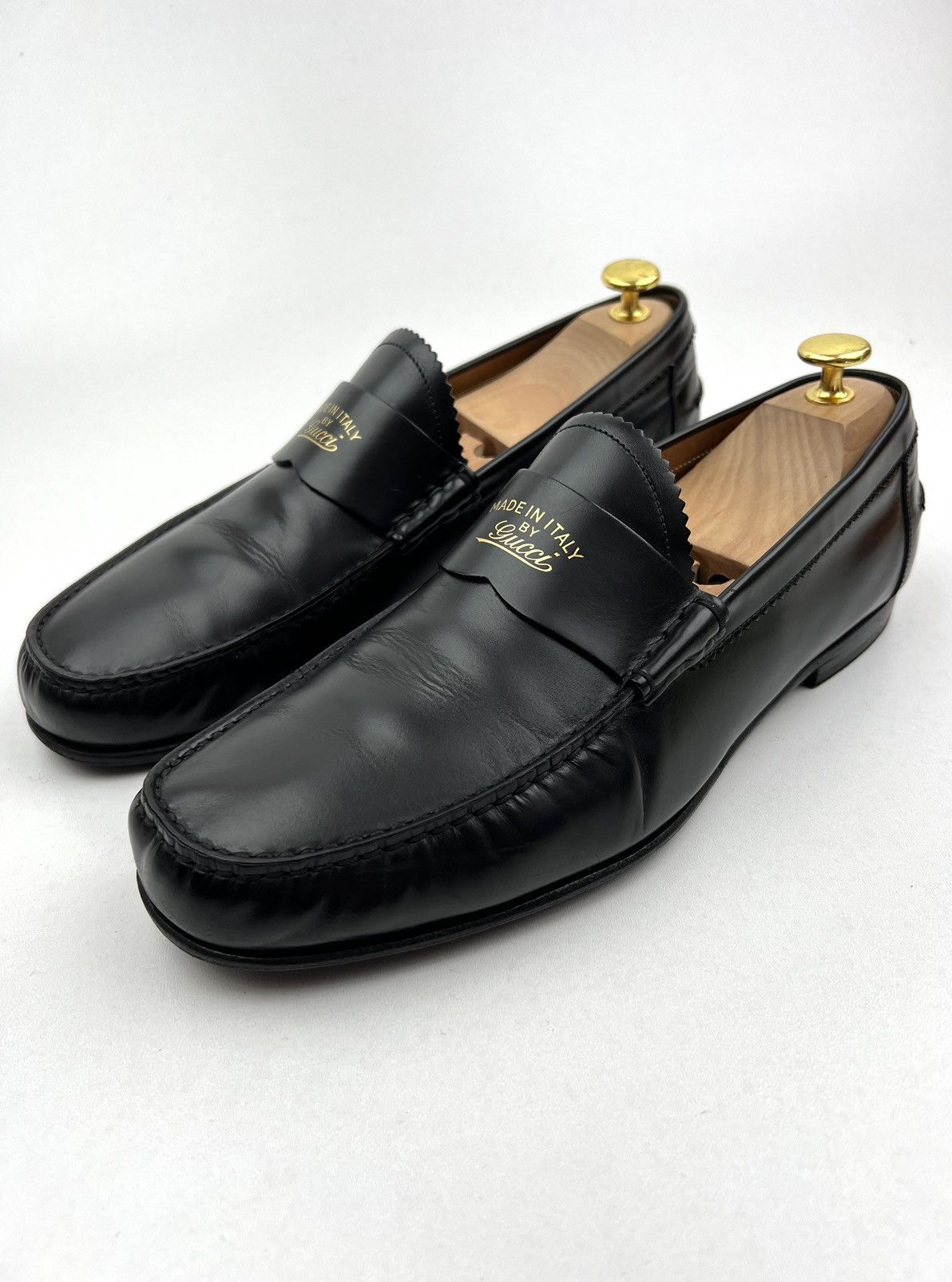 Gucci GUCCI Loafers Leather Penny Shoes GG Logo Black Men’s Size US 9.5 / EU 42-43 - 2 Thumbnail