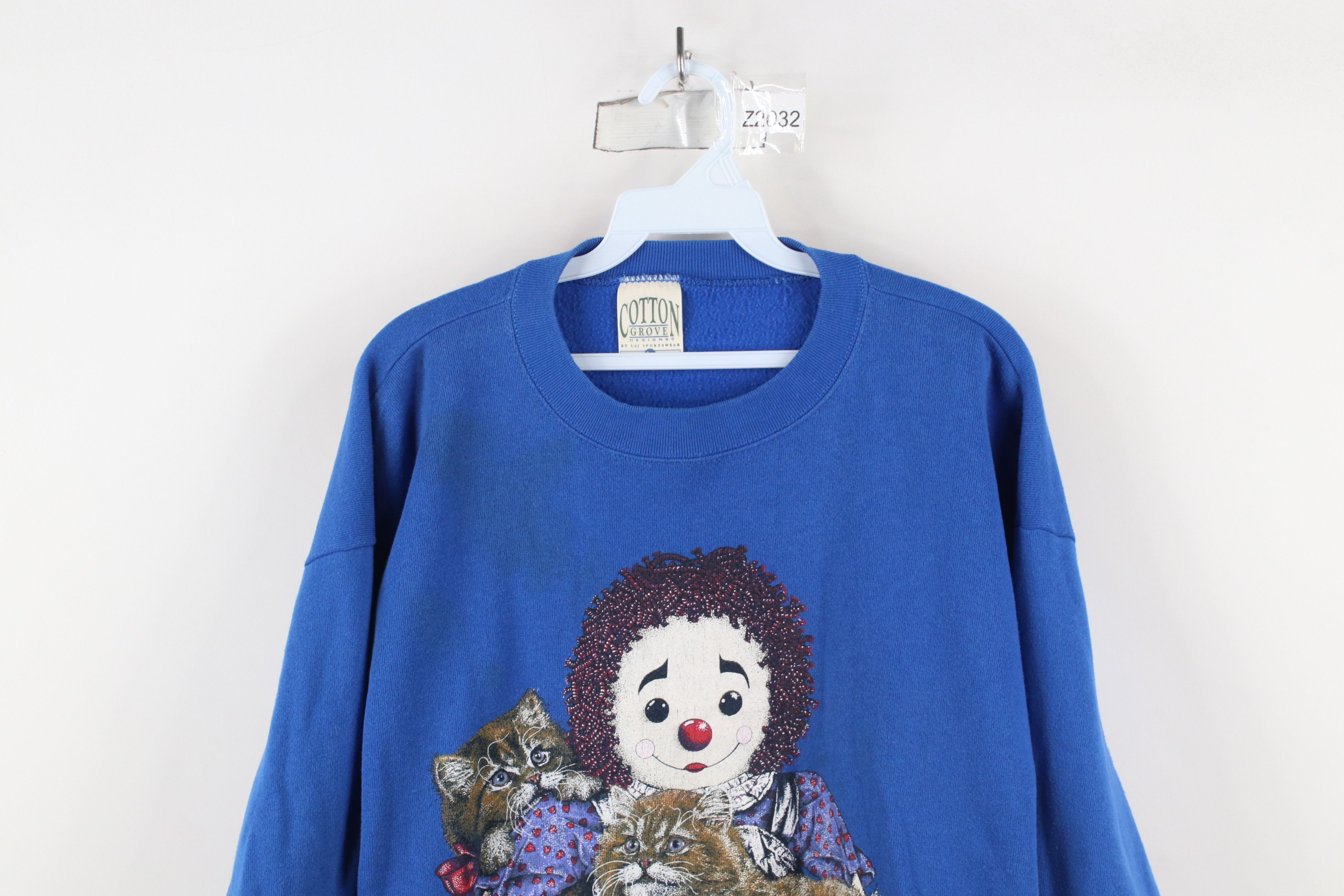 Vintage Vintage 90s Raggedy Ann Cat Kitten Crewneck Sweatshirt USA Size L / US 10 / IT 46 - 2 Thumbnail