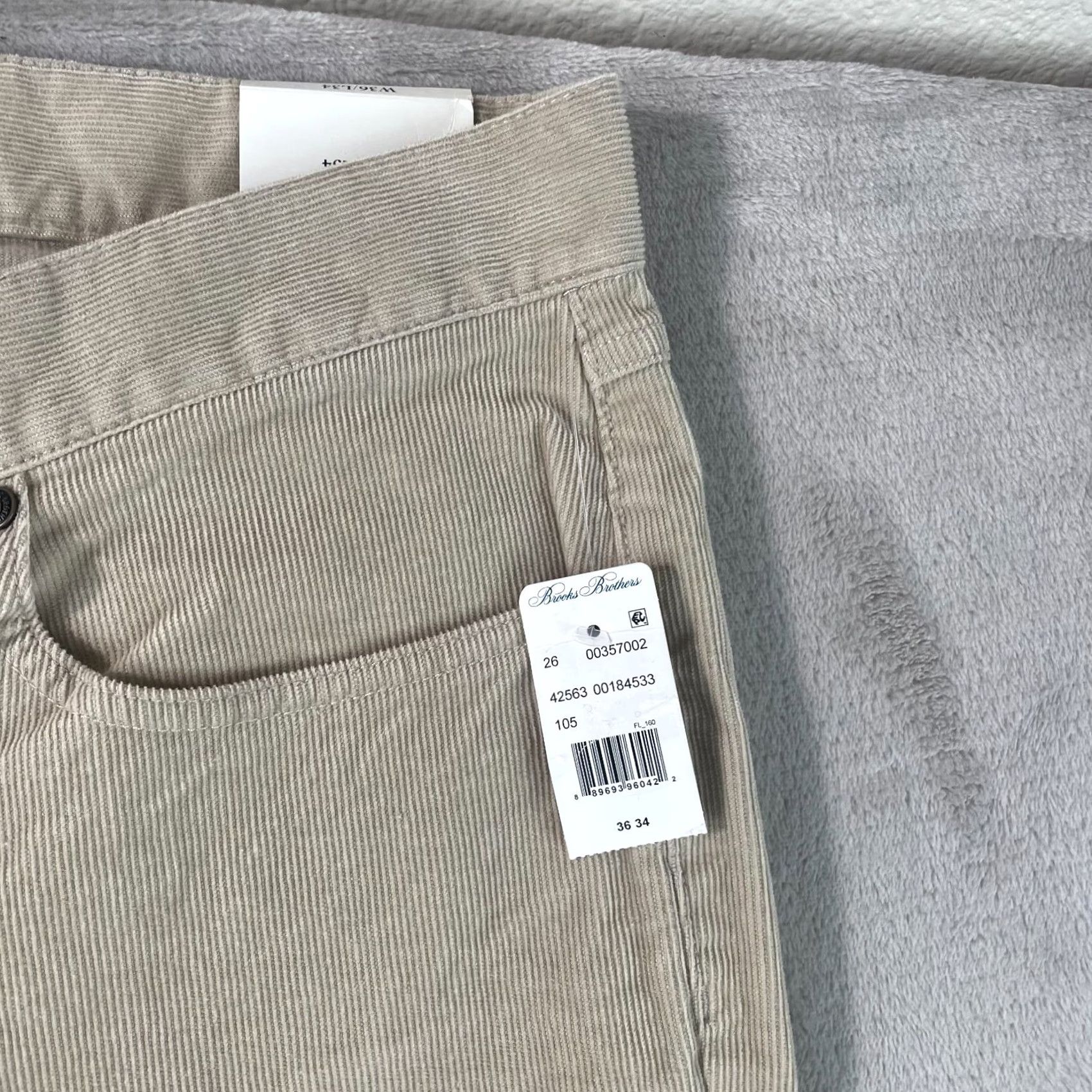 Brooks Brothers Brooks Brothers 5 Pocket Slim Fit Pants 36x34 Corduroy Beige Regular Men Straight Chino NWT Size US 36 / EU 52 - 5 Thumbnail
