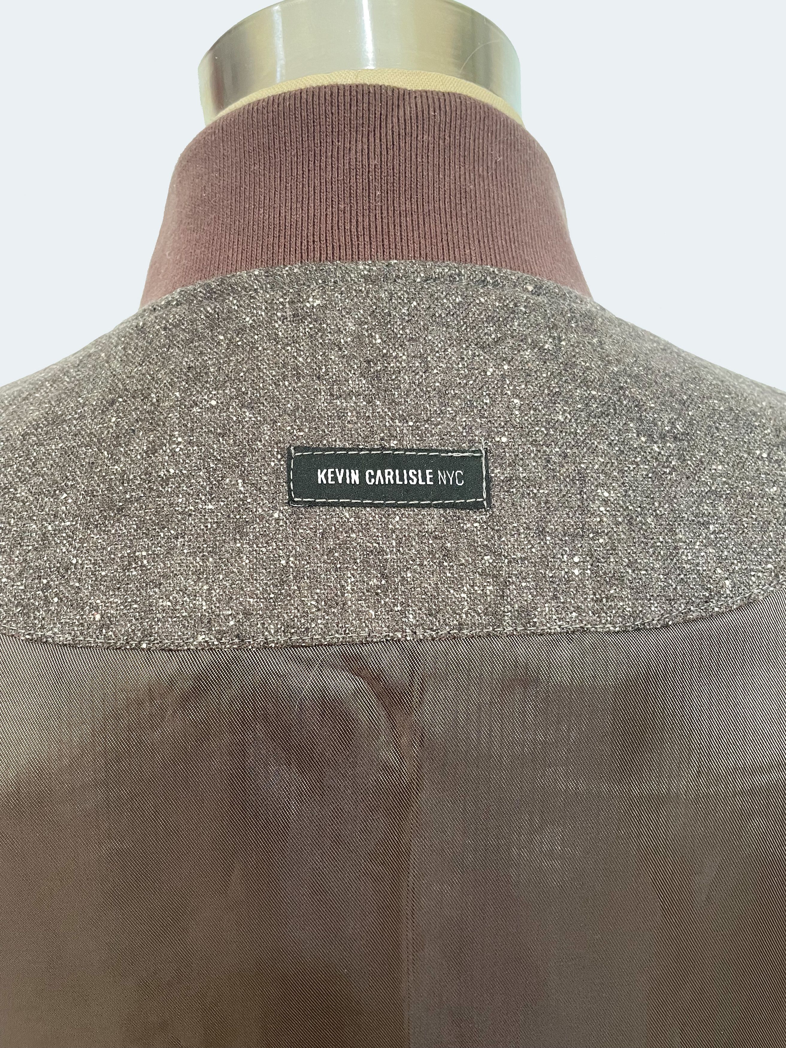 Other Kevin Carlisle NYC Brown Wool Donegal Bomber Jacket - Size S Size US S / EU 44-46 / 1 - 3 Thumbnail