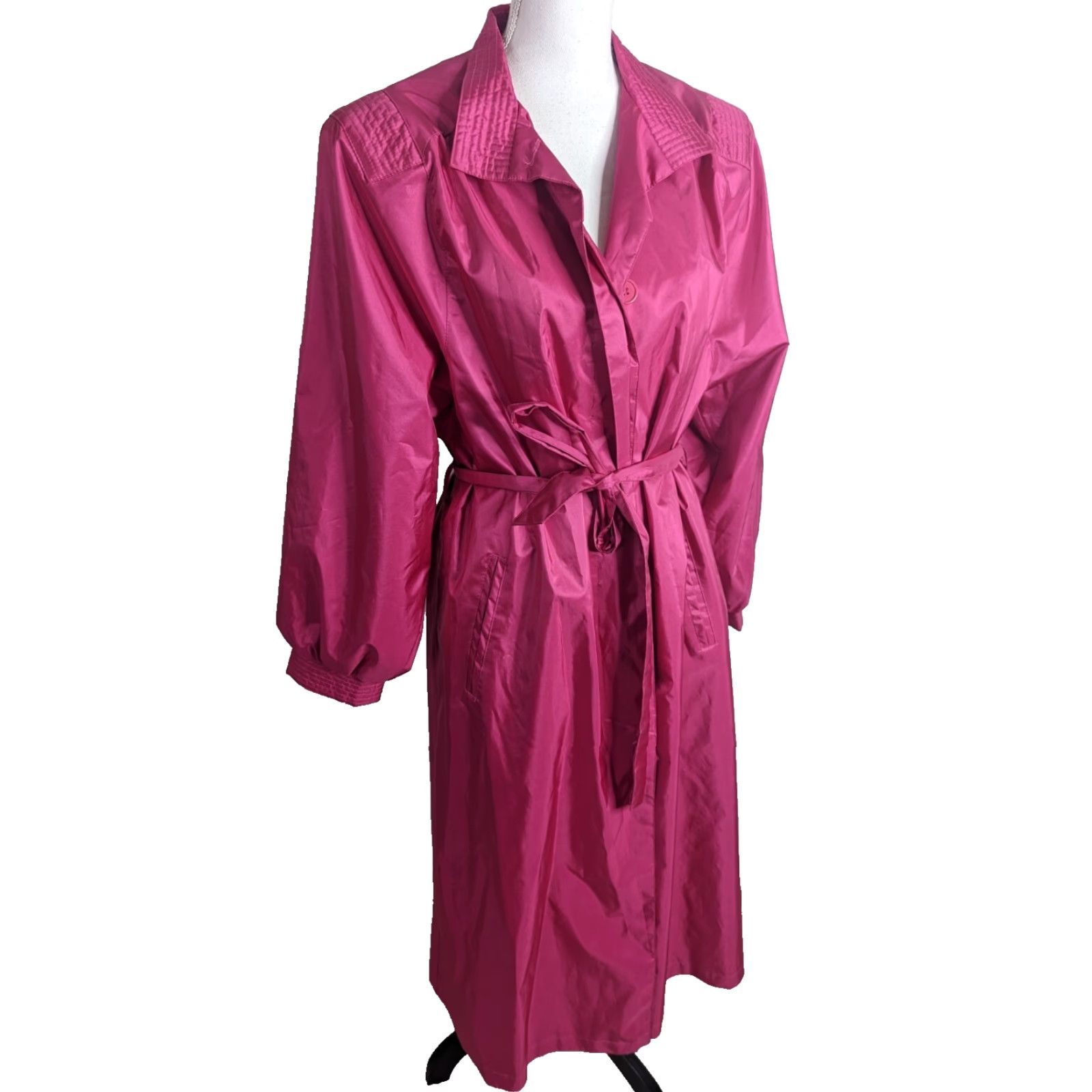 Vintage VINTAGE Hot Pink Softshell Rain Trench Coat Jacket Womens Size 10 Medium Size M / US 6-8 / IT 42-44 - 2 Thumbnail