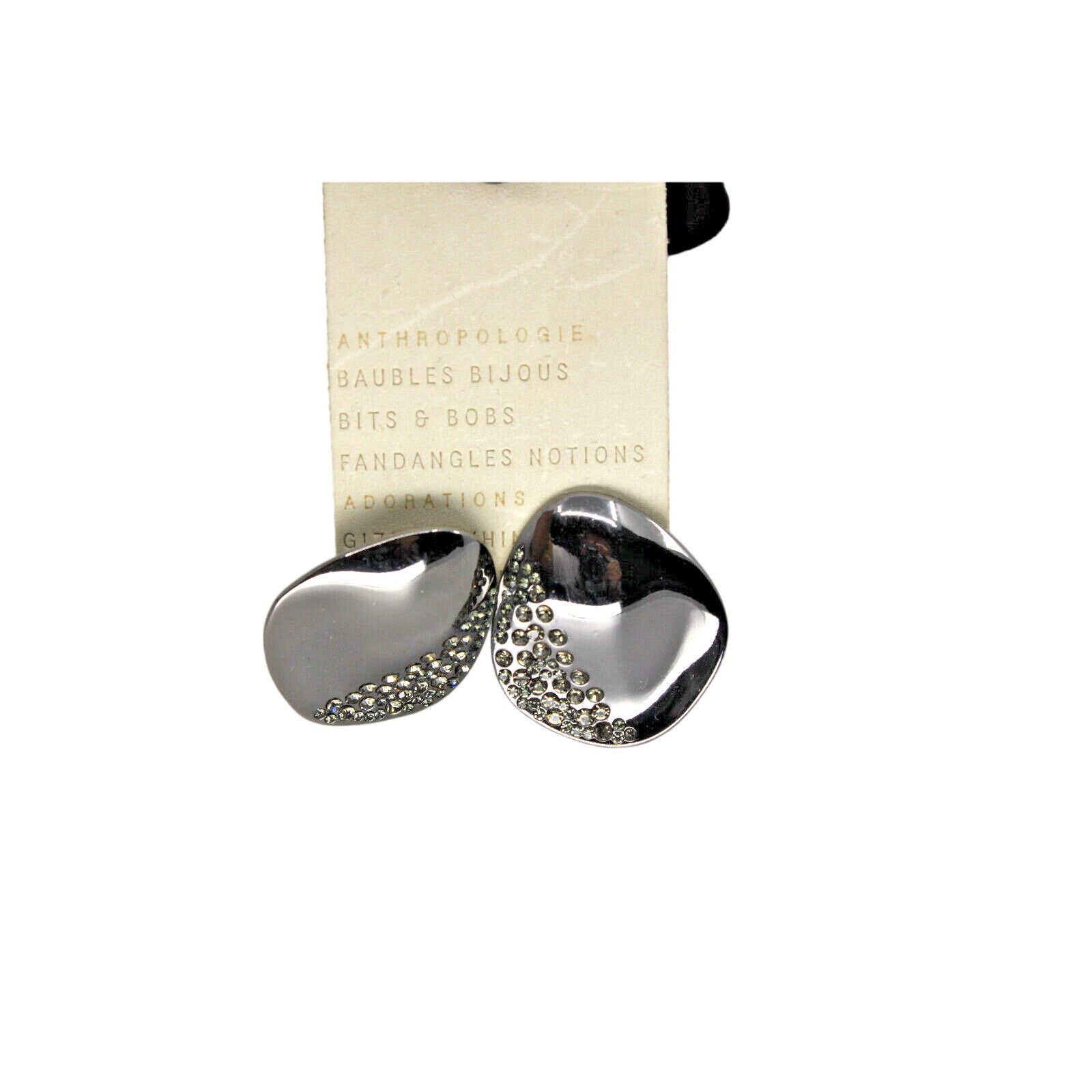 Anthropologie New Anthropologie Statement Gunmetal Crystal Earrings $48 Size ONE SIZE - 2 Thumbnail