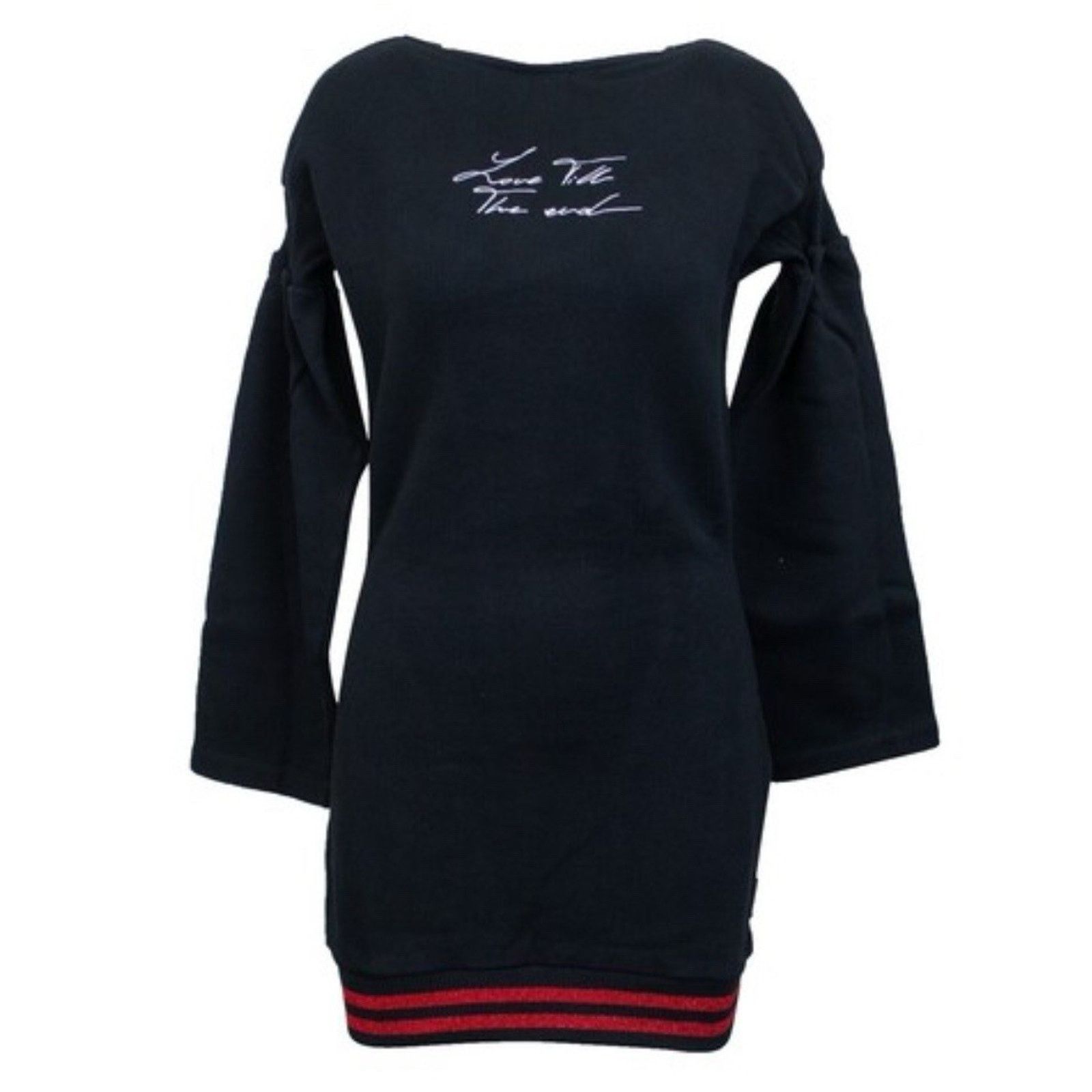 Marcelo Burlon MARCELO BURLON Black Love Till The end Sweatshirt Dress Size XS / US 0-2 / IT 36-38 - 1 Thumbnail