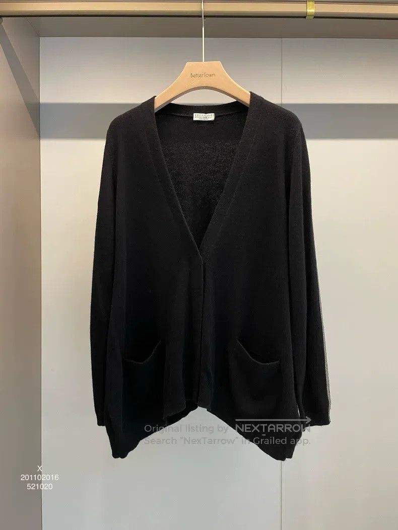 Brunello Cucinelli Brunello Cucinelli Black Cashmere Beaded Cardigan Size M / US 6-8 / IT 42-44 - 1 Thumbnail