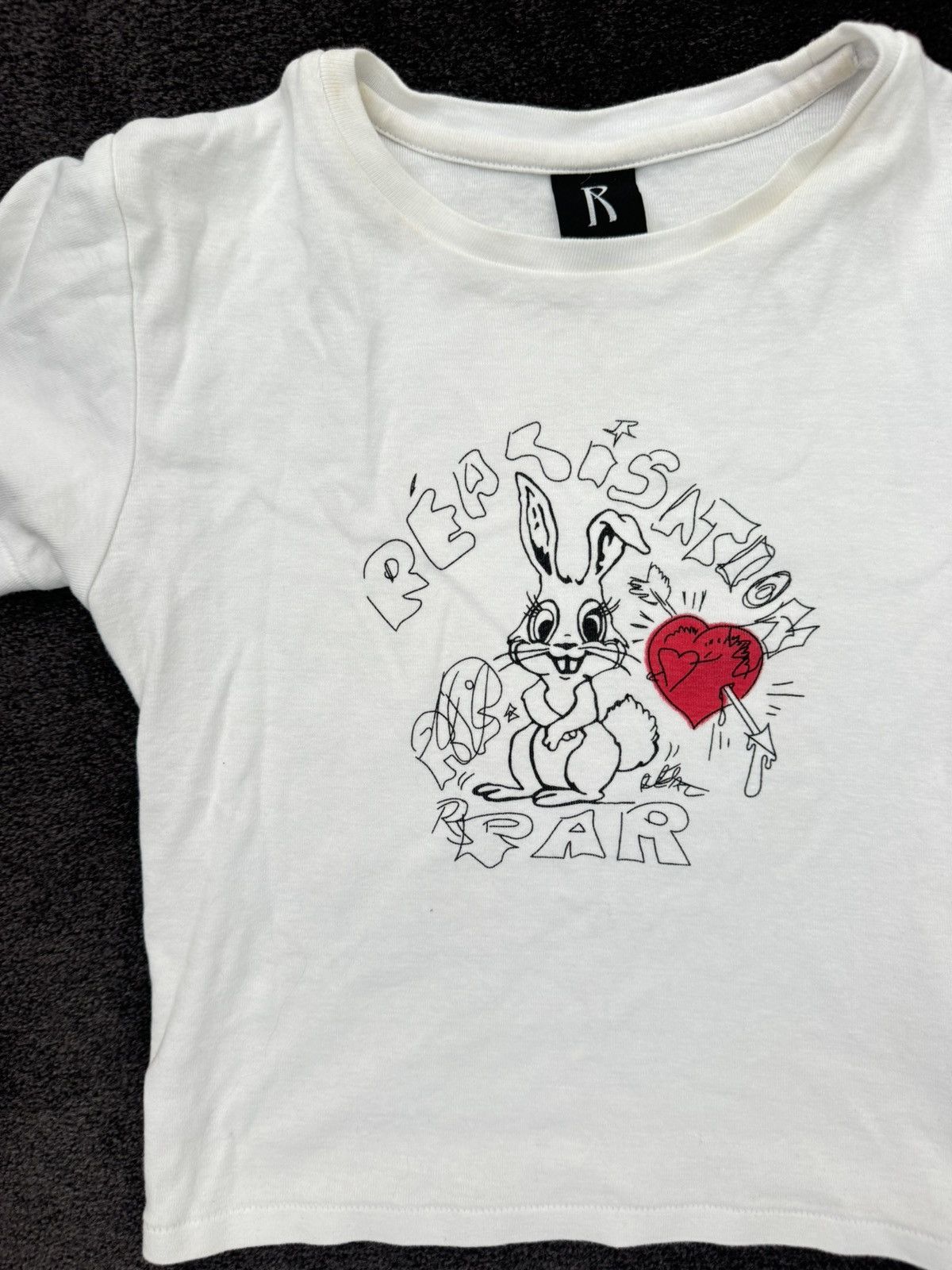 Realisation Par Realisation Par Cropped Bunny Tee in Red Heart Size XS / US 0-2 / IT 36-38 - 5 Thumbnail
