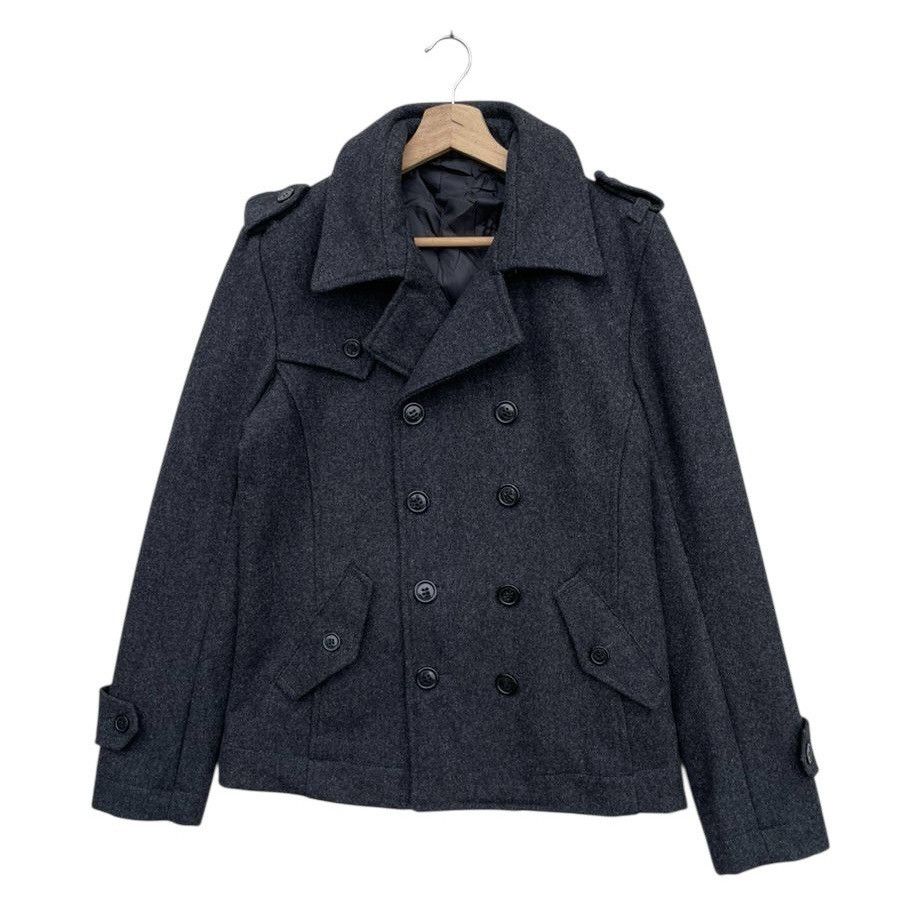 Japanese Brand RARE🔥 Lui's Pea Coat Wool With Detachable Shoulder Pads Size US S / EU 44-46 / 1 - 2 Thumbnail