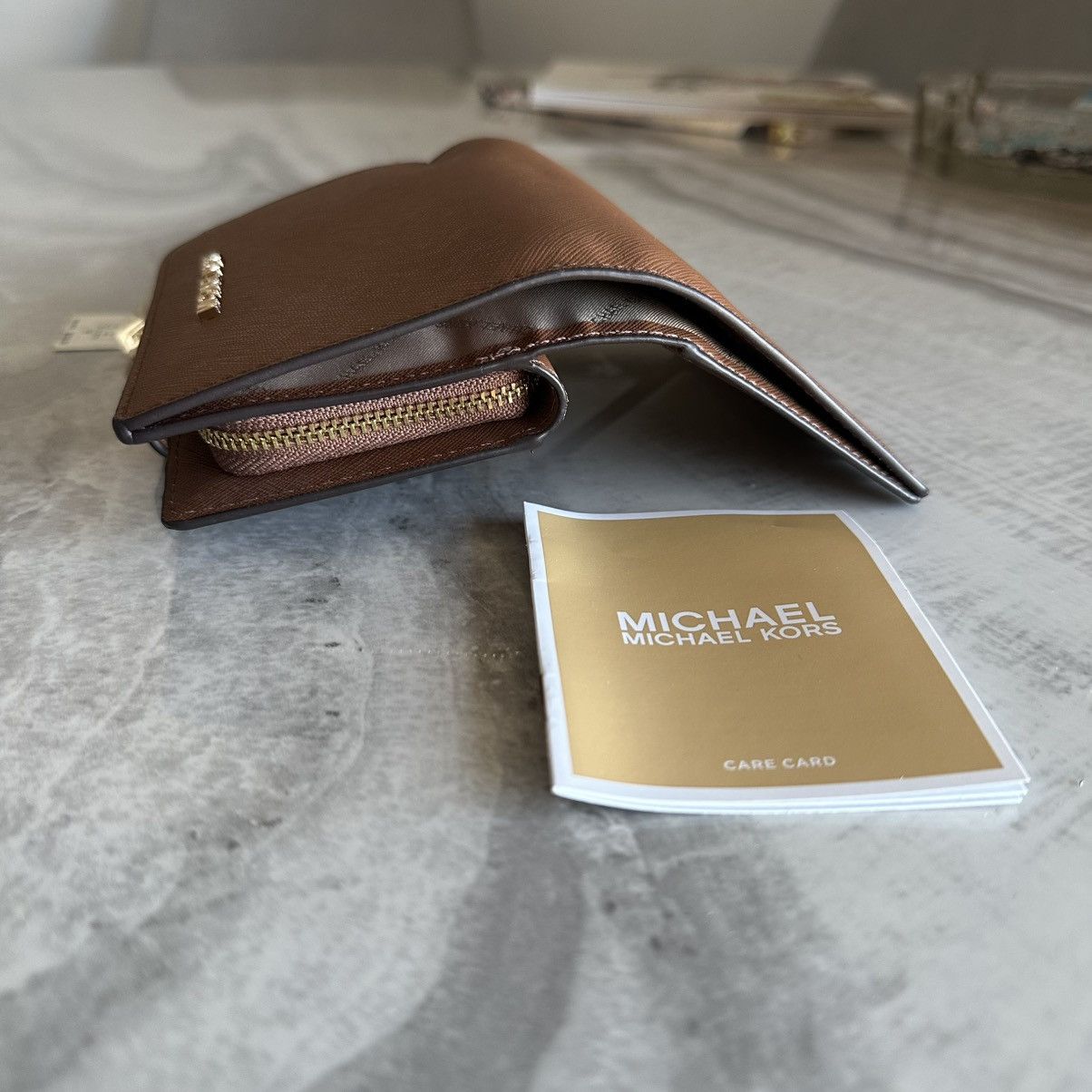 Michael Kors Michael Kors Medium Crossgrain Brown Leather Wallet Size ONE SIZE - 7 Thumbnail