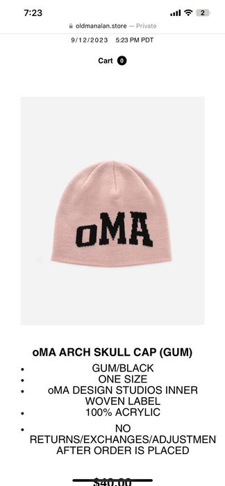 Other OMA skull cap Pink | Grailed