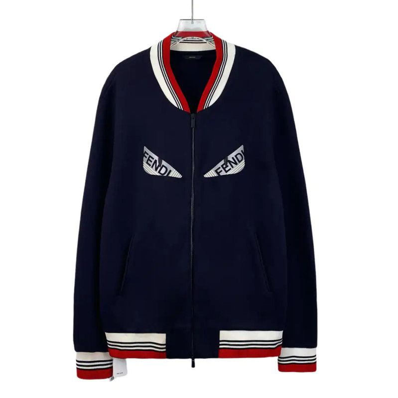 Fendi Fendi Men's Navy Blue Jacket with Unique Design 0089 Size US L / EU 52-54 / 3 - 1 Thumbnail