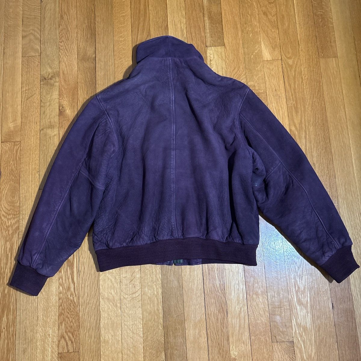 L.L. Bean vintage 2000s rare l.l.bean purple leather bomber jacket Size US S / EU 44-46 / 1 - 2 Thumbnail