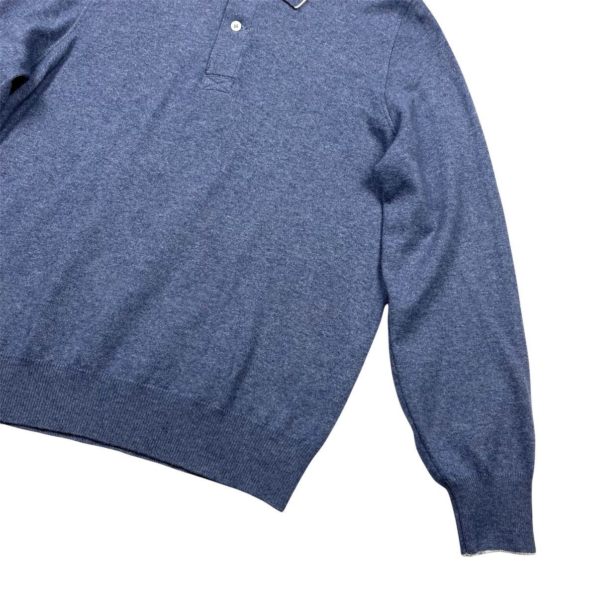 Brunello Cucinelli Brunello Cucinelli Cashmere Button Polo Sweater Blue Size US M / EU 48-50 / 2 - 3 Thumbnail