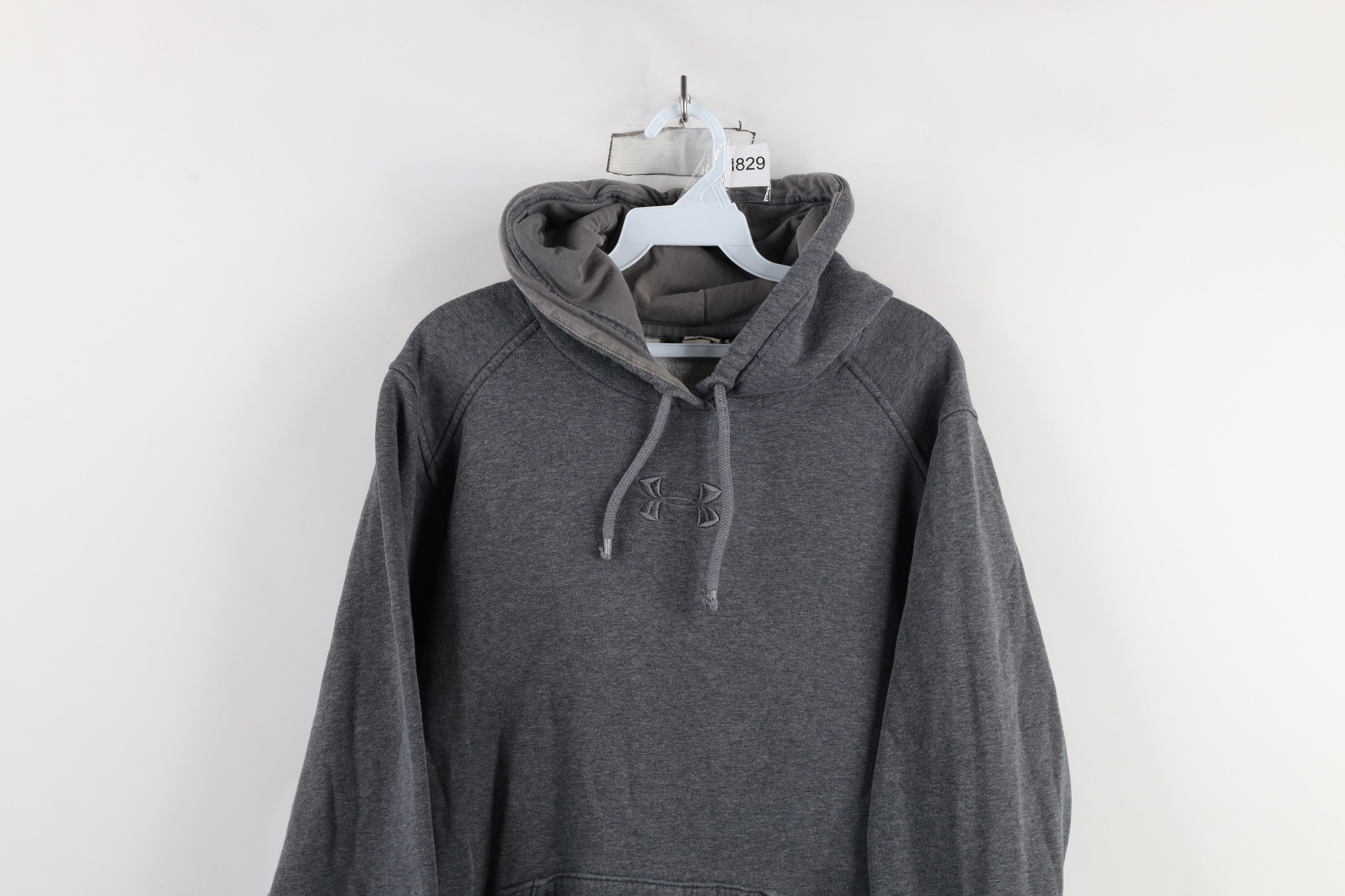 Under Armour × Vintage Vintage Y2K Under Armour Loose Fit Hoodie Sweatshirt Gray Size US L / EU 52-54 / 3 - 2 Thumbnail