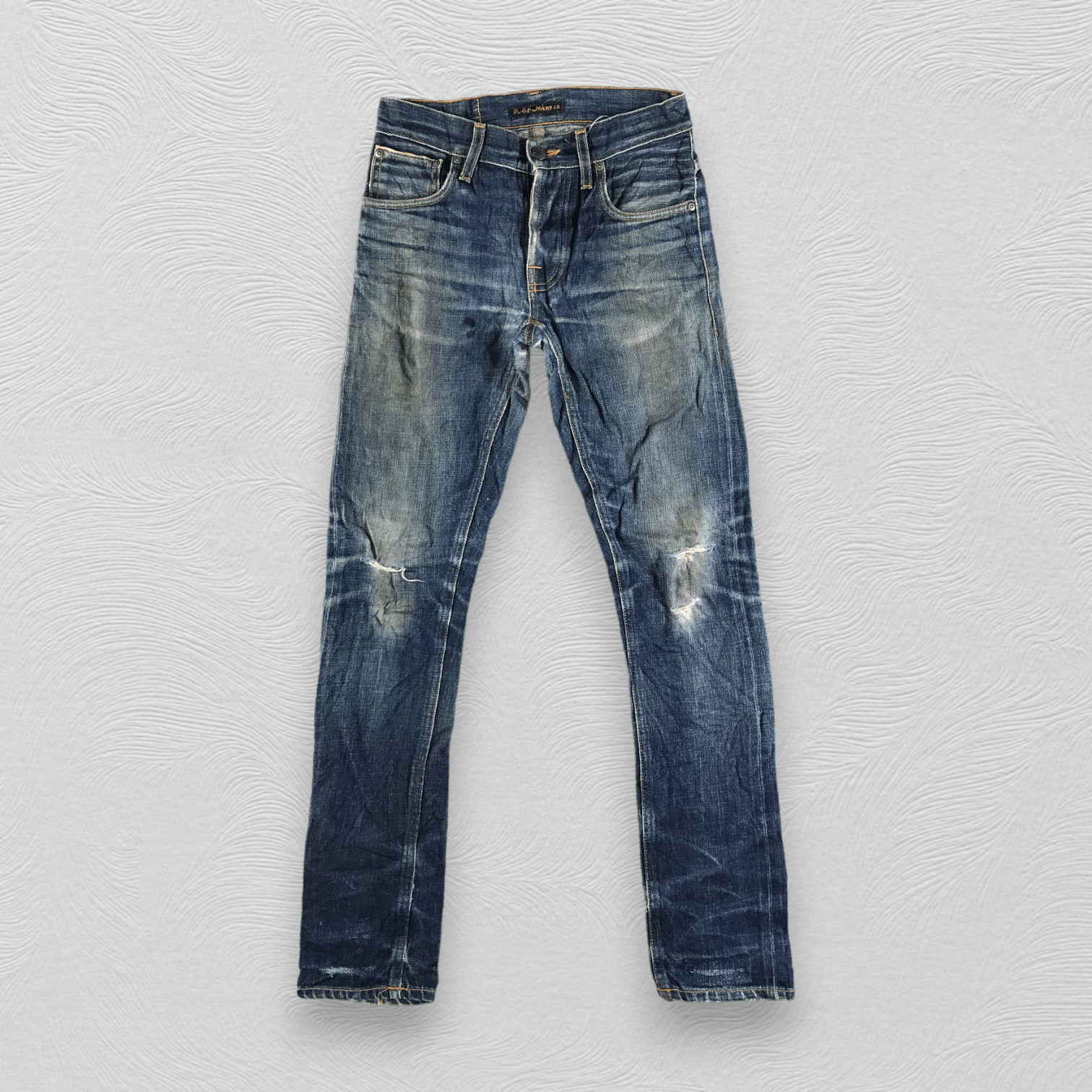 image of Distressed Denim x Nudie Jeans Nudie Selvedge Jeans Distress Denim Kj2997 in Faded, Men's (Size 26)