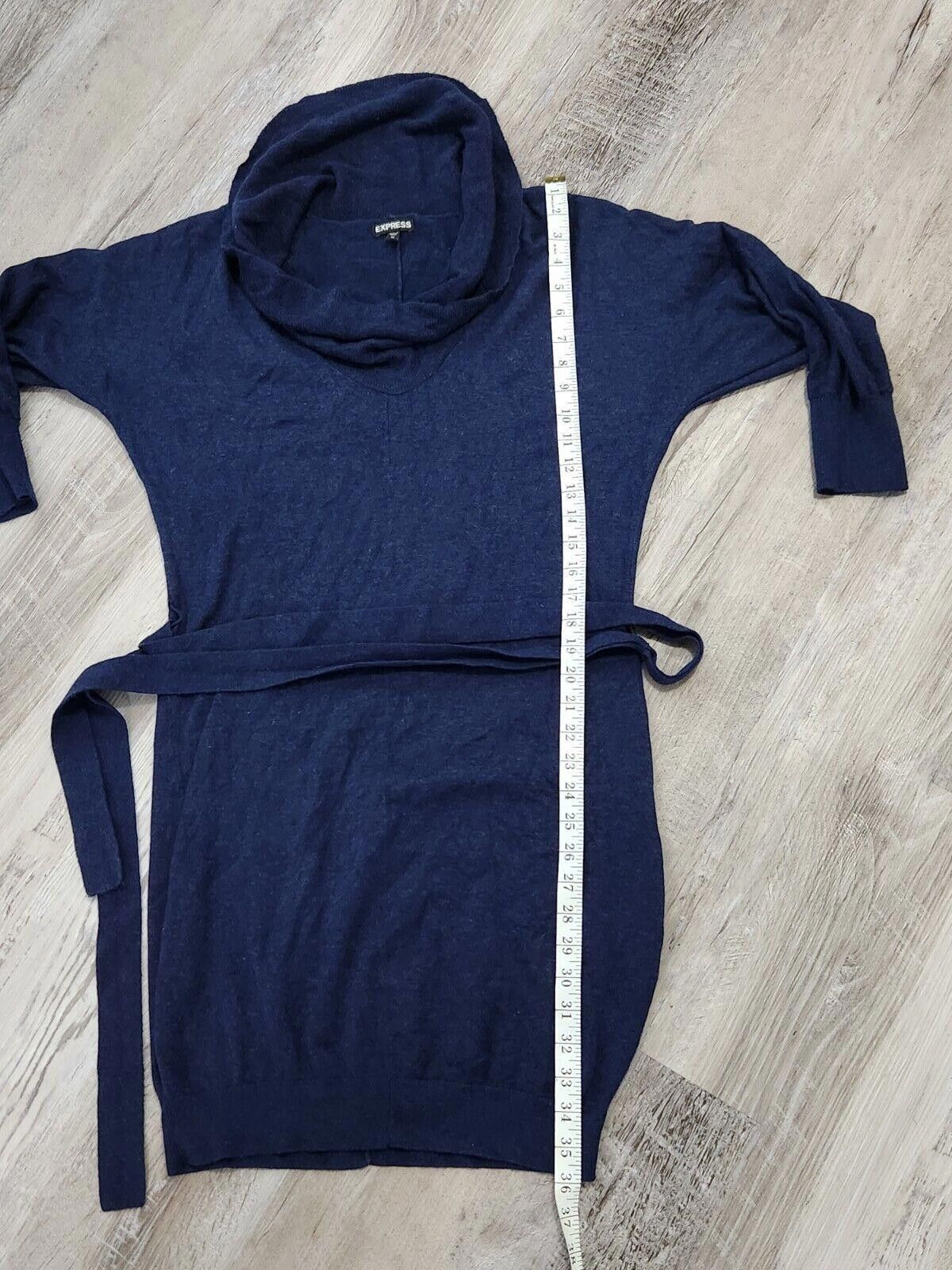 Express Express Sweater Dress Blue Belted Medium 3/4 Sleeve Size M / US 6-8 / IT 42-44 - 6 Thumbnail
