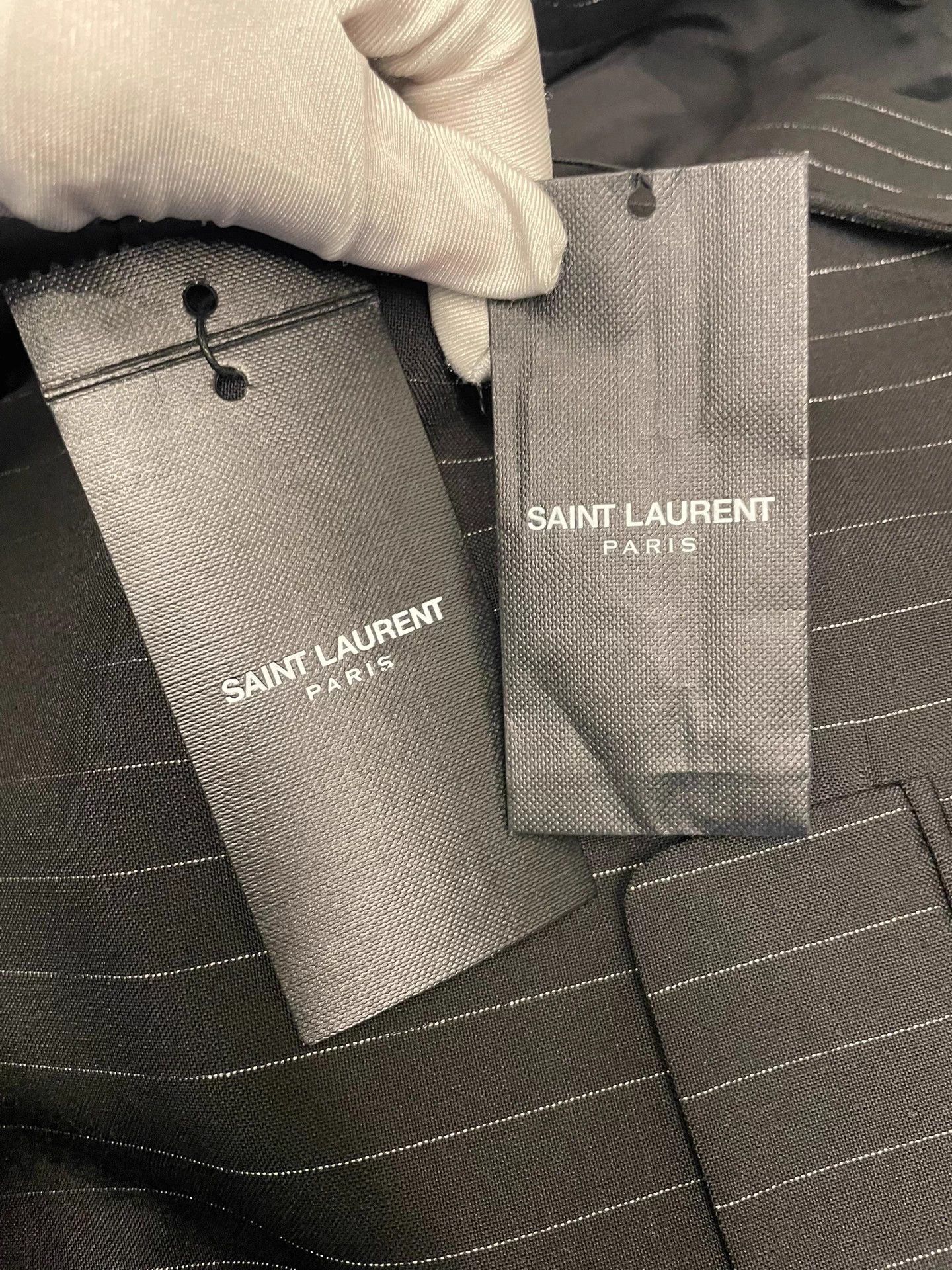 Saint Laurent Paris YSL/SLP black stripe mohair wool blazer 36 Size XS / US 0-2 / IT 36-38 - 8 Thumbnail