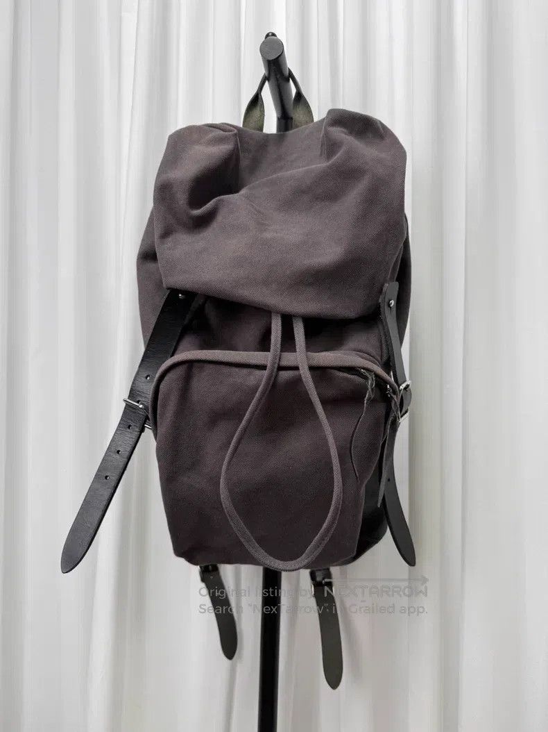 Yohji Yamamoto Yohji Yamamoto Washed Fabric Cowhide Patchwork Backpack Size ONE SIZE - 1 Thumbnail
