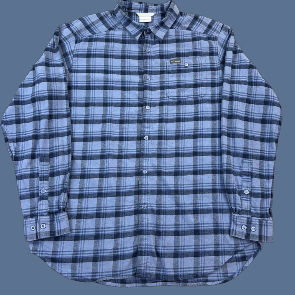 Vintage Columbia Cornell Woods Shirt Mens XLT Blue Plaid Flannel Button Up Long Sleeve Size US XL / EU 56 / 4 - 1 Thumbnail