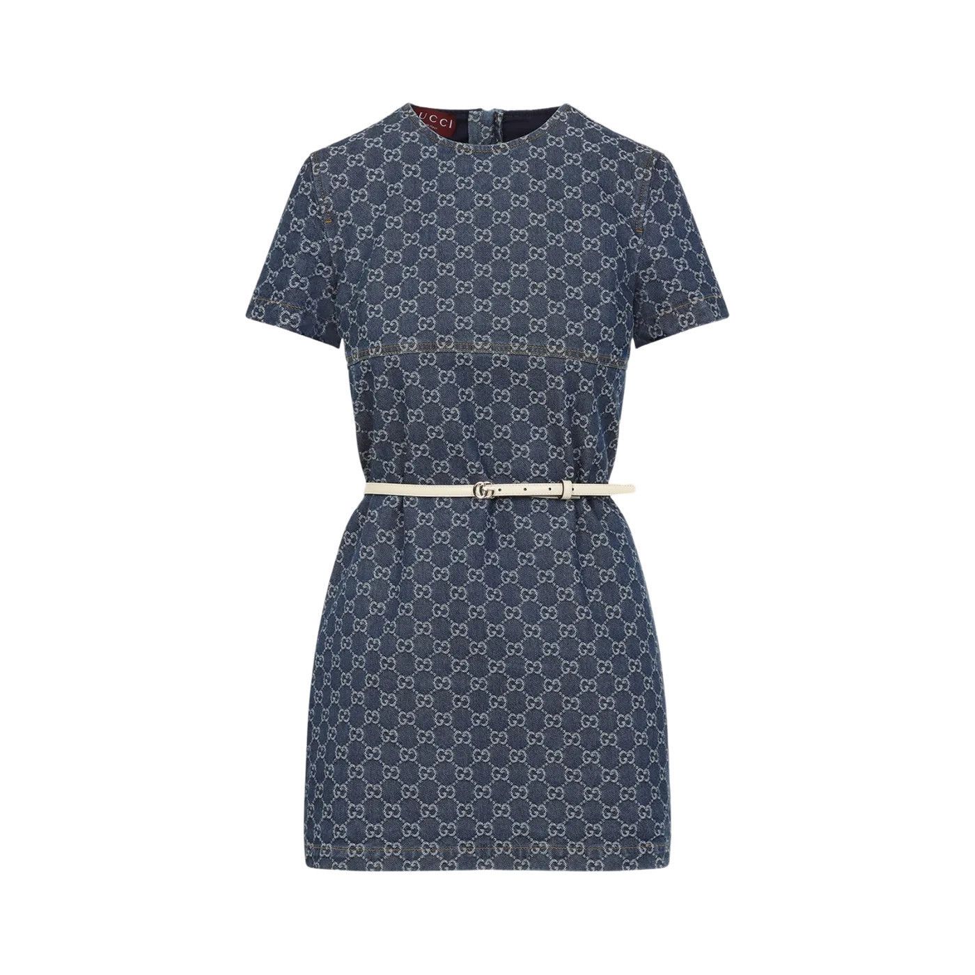 GUCCI $2700 Blue GG Denim Dress New And Authentic (Women's s