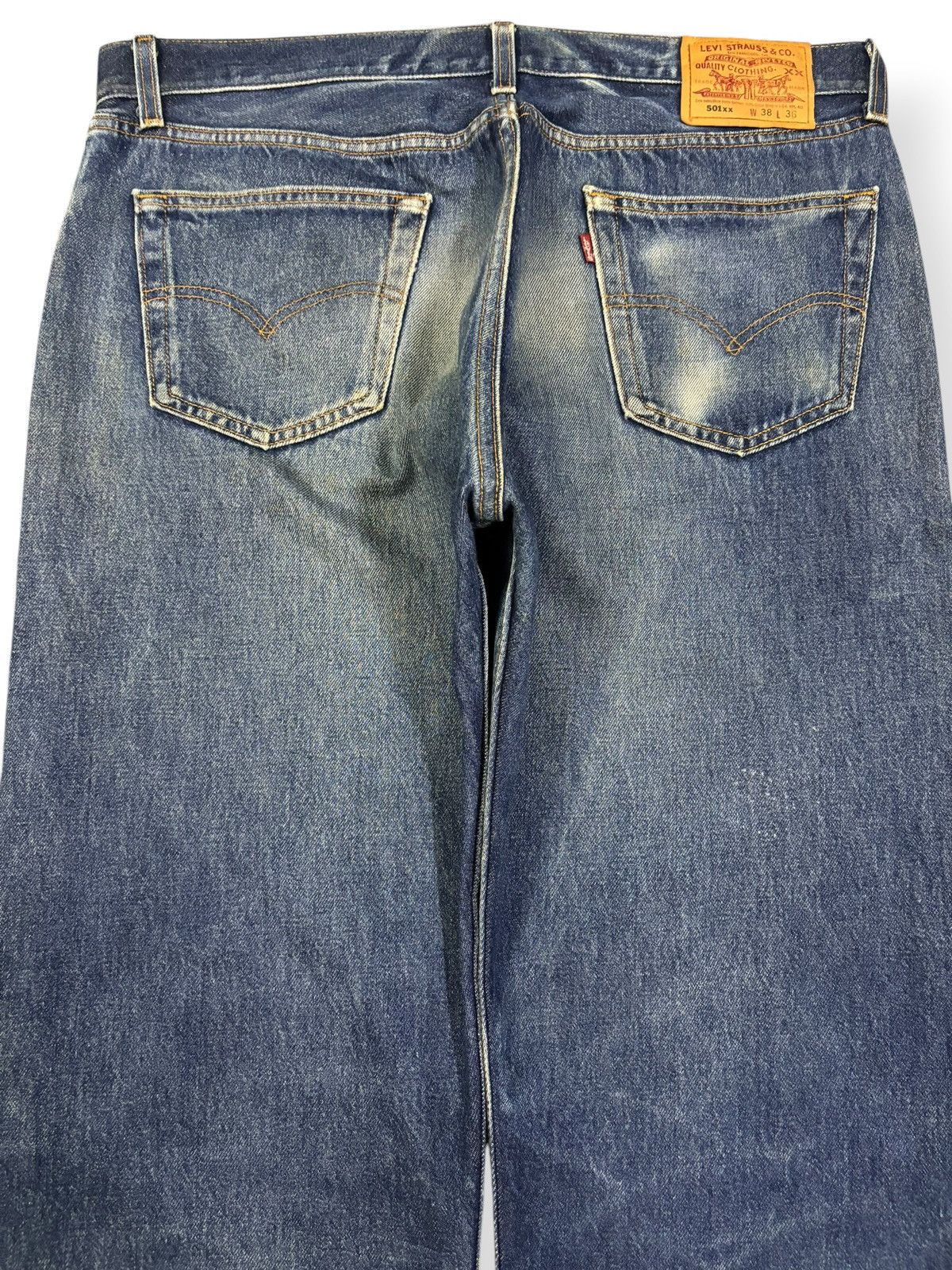 Levi's Vintage 90s Levis 501XX Button Fly Mud Wash Loose Fit Jeans Size US 37 - 10 Thumbnail