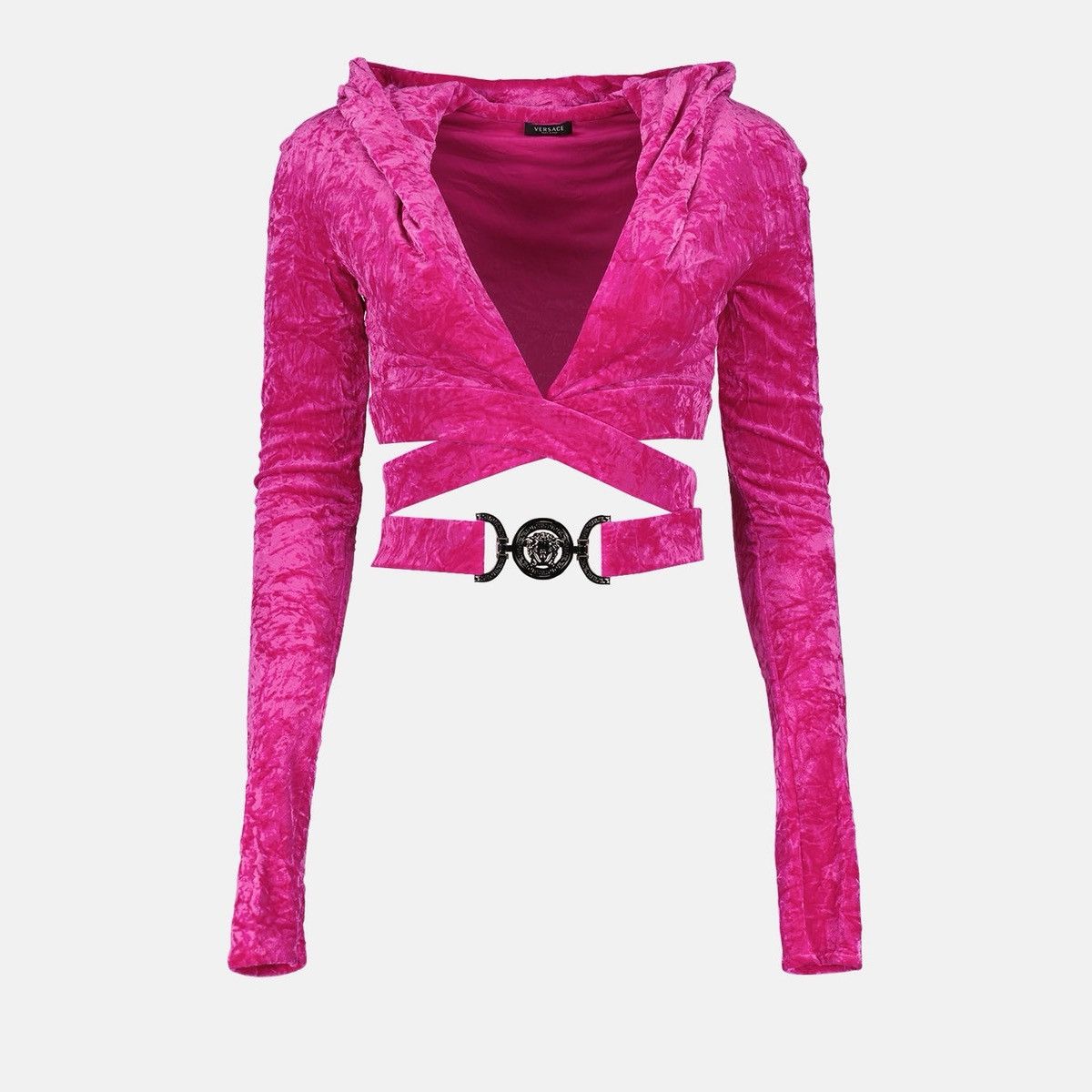 Versace Versace pink cropped top with hood and Medusa belt – IT 38 Size XS / US 0-2 / IT 36-38 - 1 Thumbnail