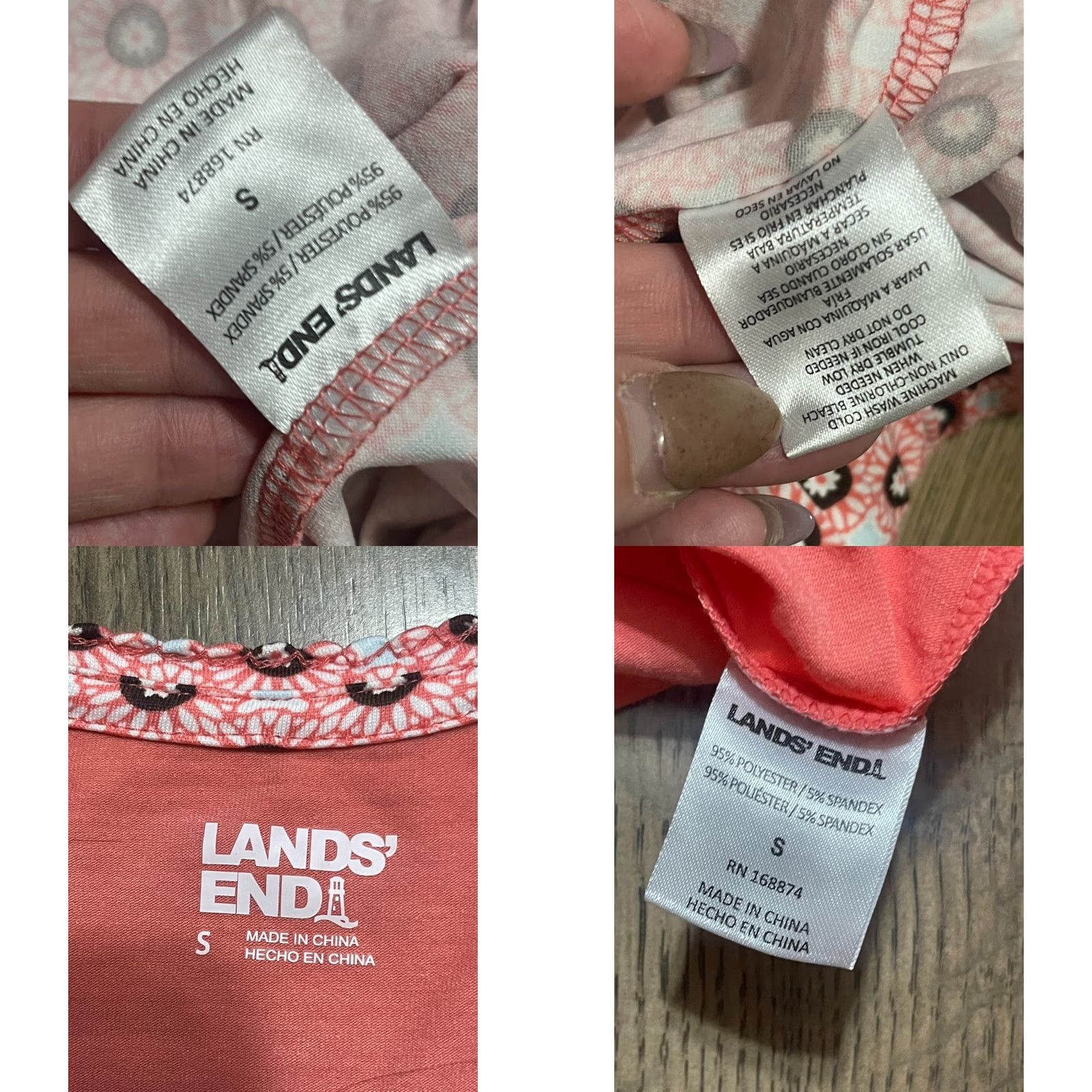 Lands' End Lands' End Pajama Set Womens Small Long Sleeve Pull On Multicolor Pink Black White Size S / US 4 / IT 40 - 9 Thumbnail