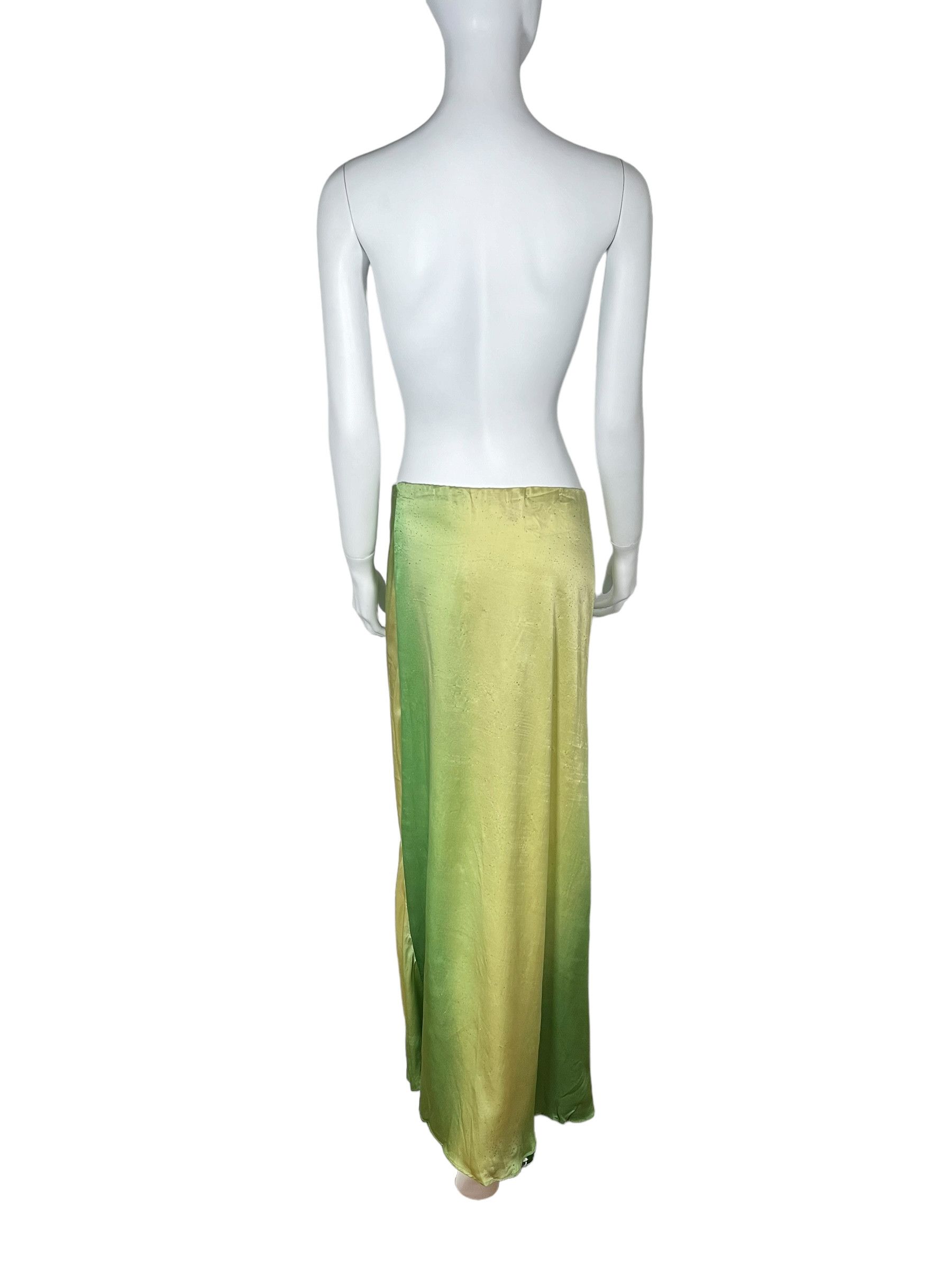 Roberto Cavalli Roberto Cavalli 1990s Green-to-gold Silk Maxi Skirt. Size 28" / US 6 / IT 42 - 3 Thumbnail
