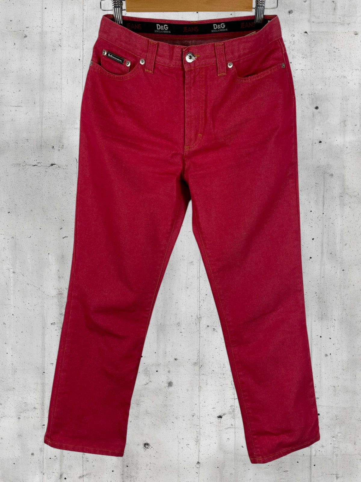 Dolce & Gabbana Vintage D&G Dolce & Gabbana Ittierre Pink Red Denim Jeans Size US 31 - 3 Thumbnail