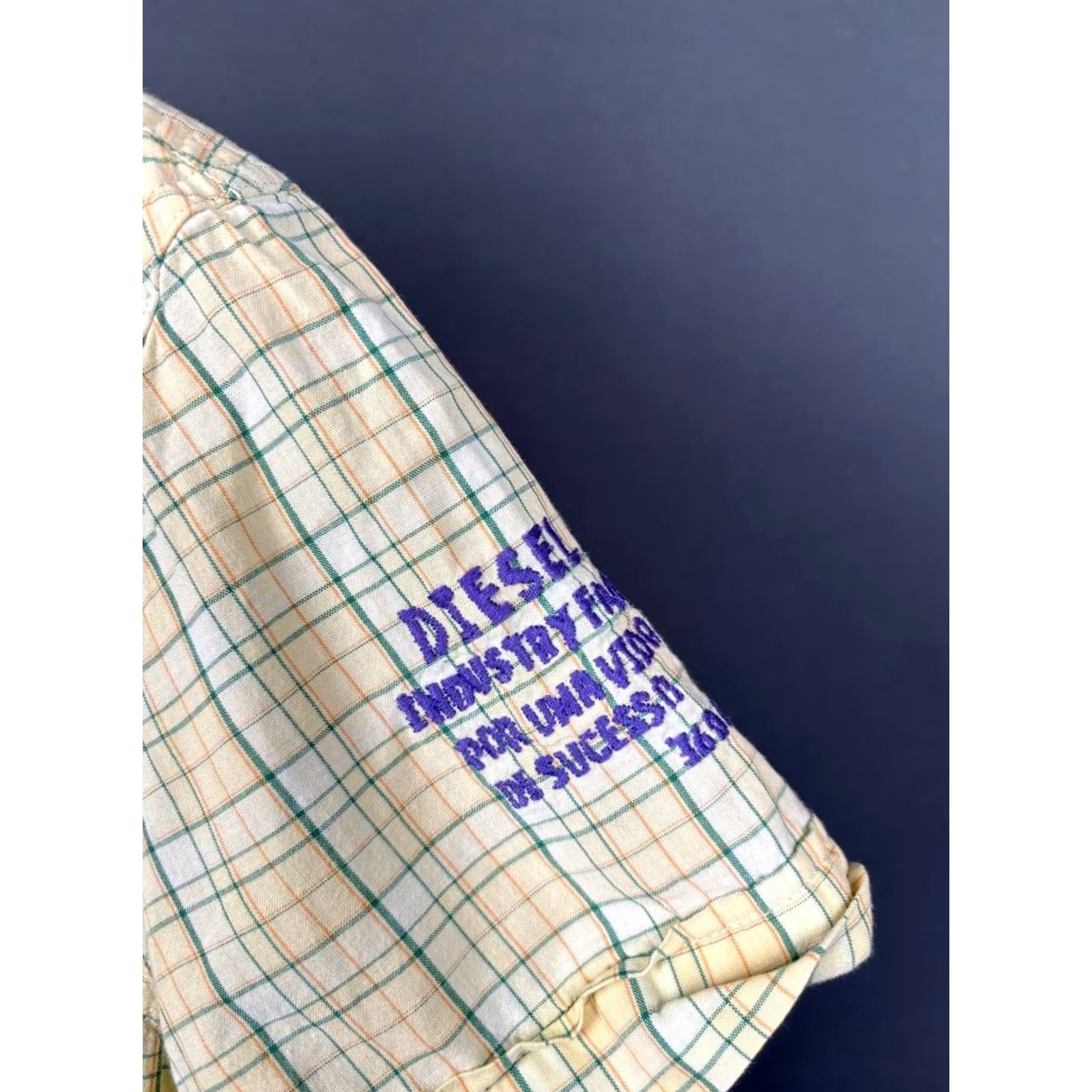 Diesel Diesel Mens Casual Shirt M Yellow Cotton Check Short Sleeve Front Pocket Size US M / EU 48-50 / 2 - 4 Thumbnail