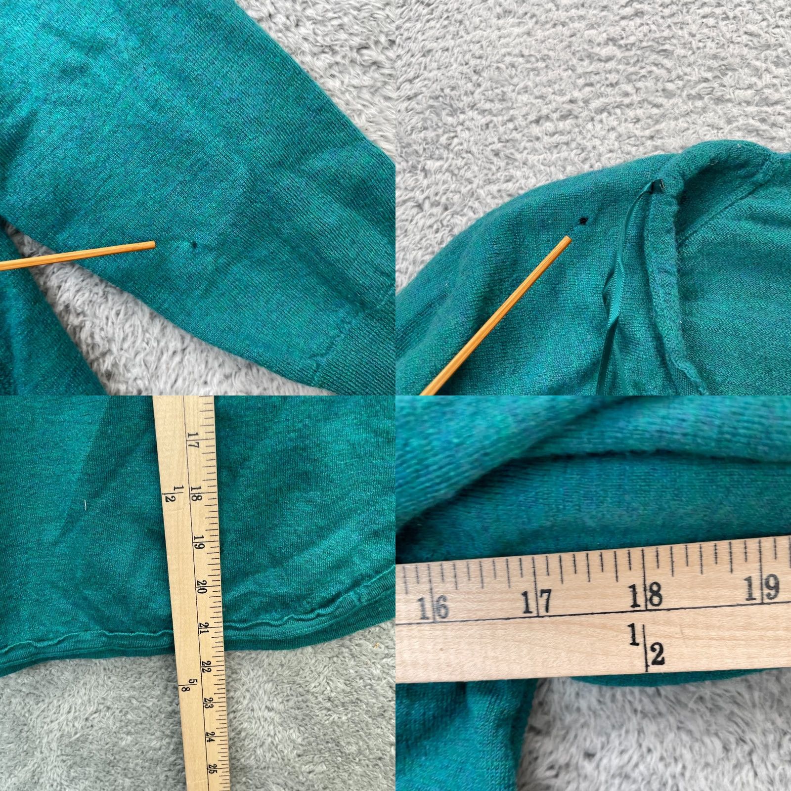 Vintage Tahari Sweater Womens L Blue Extrafine Merino Wool Knit Round Neck Back Zip Size L / US 10 / IT 46 - 8 Thumbnail