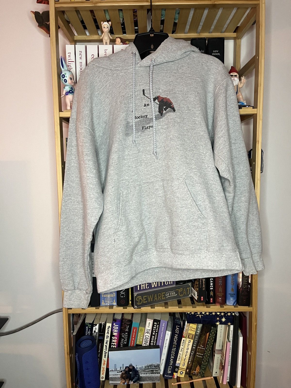 Hanes × Vintage Vintage 90s I am a hockey player Hoodie pullover HeatherGrey Size US S / EU 44-46 / 1 - 2 Thumbnail
