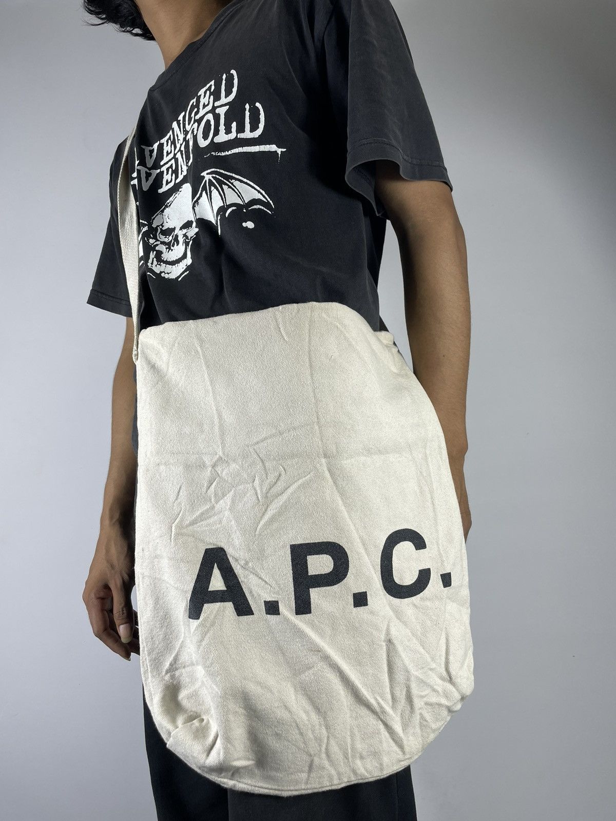 A.P.C. APC white canvas TOTE BAG Size ONE SIZE - 4 Thumbnail