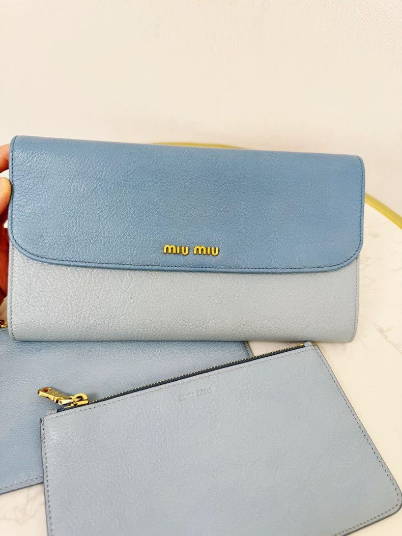 Prada Miumiu TriFold Wallet with Chain-2506 Size ONE SIZE - 3 Thumbnail