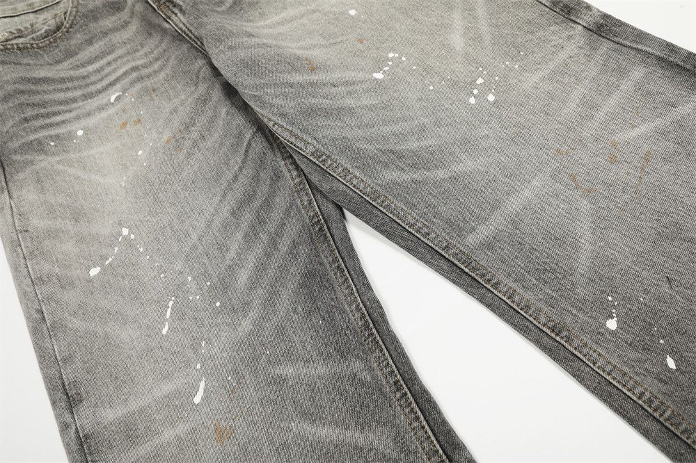 Vintage Punk washed gradient wide-leg ink-splashed distressed jeans Size US 32 / EU 48 - 5 Thumbnail