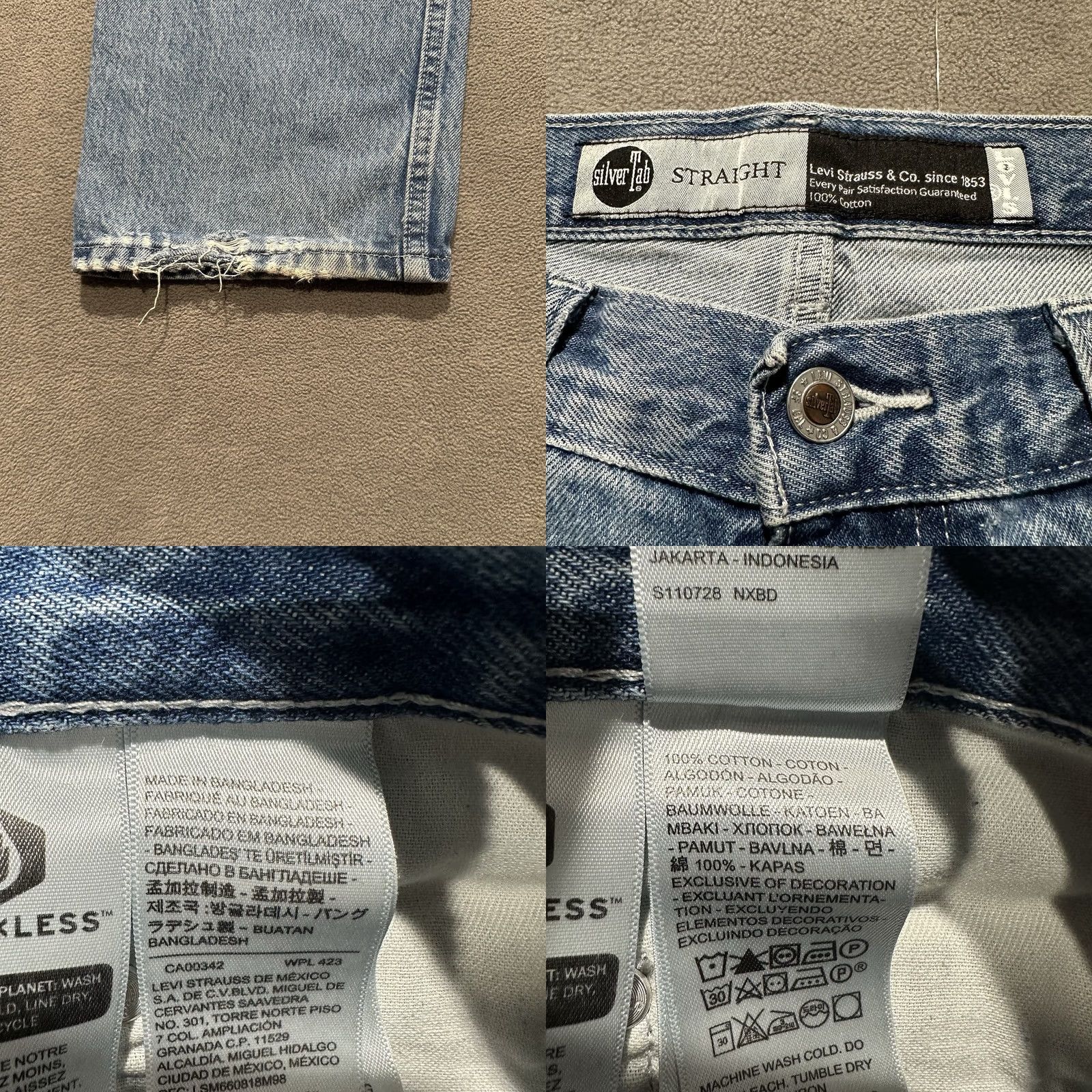Levi's VINTAGE Levi's Silvertab Jeans Mens 33x30 Blue Denim Straight Leg Light Wash Jeans Regular Mens Size US 33 - 8 Thumbnail