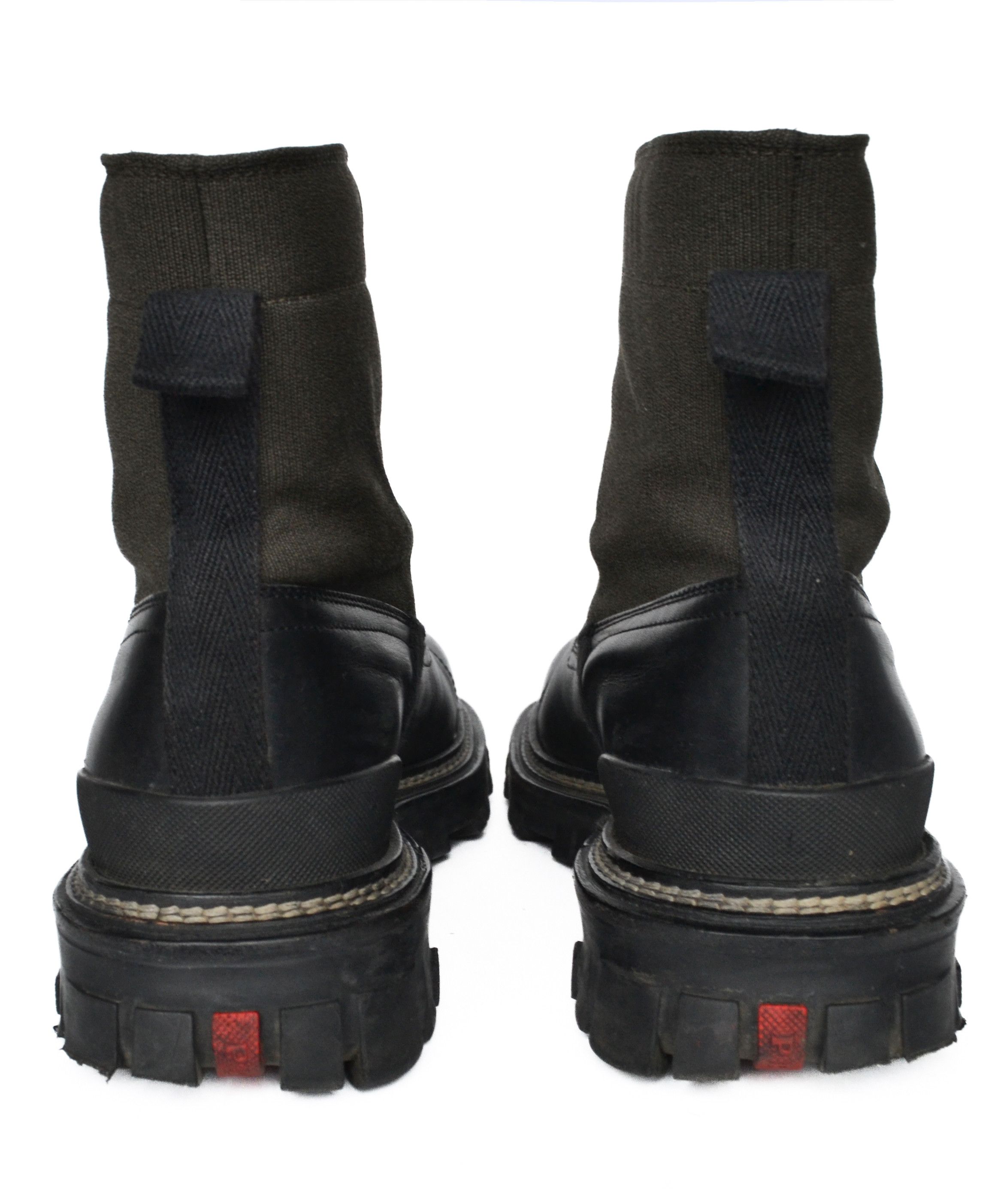 Prada PRADA Boots Leather Vintage Front Zip Black Khaki 39 Size US 9 / IT 39 - 7 Thumbnail