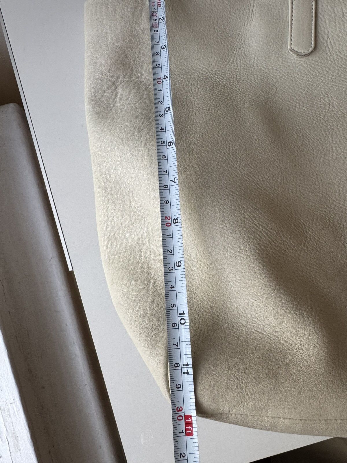 Baggu Baggu Tote Bag Ivory Natural Milled Leather Double Handle Size ONE SIZE - 16 Thumbnail