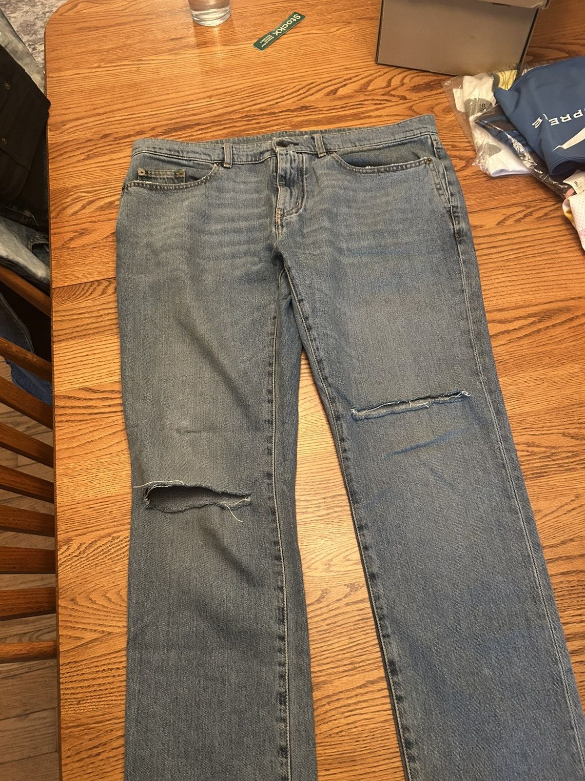 Saint Laurent Paris Saint Laurent SLP 2015FW Double Knee Slashed Jeans Size US 34 / EU 50 - 1 Thumbnail