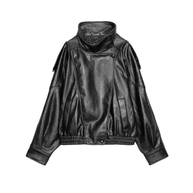 Other Streetwear PU Leather Button Full Casual Overcoat Jacket Size M / US 6-8 / IT 42-44 - 1 Thumbnail