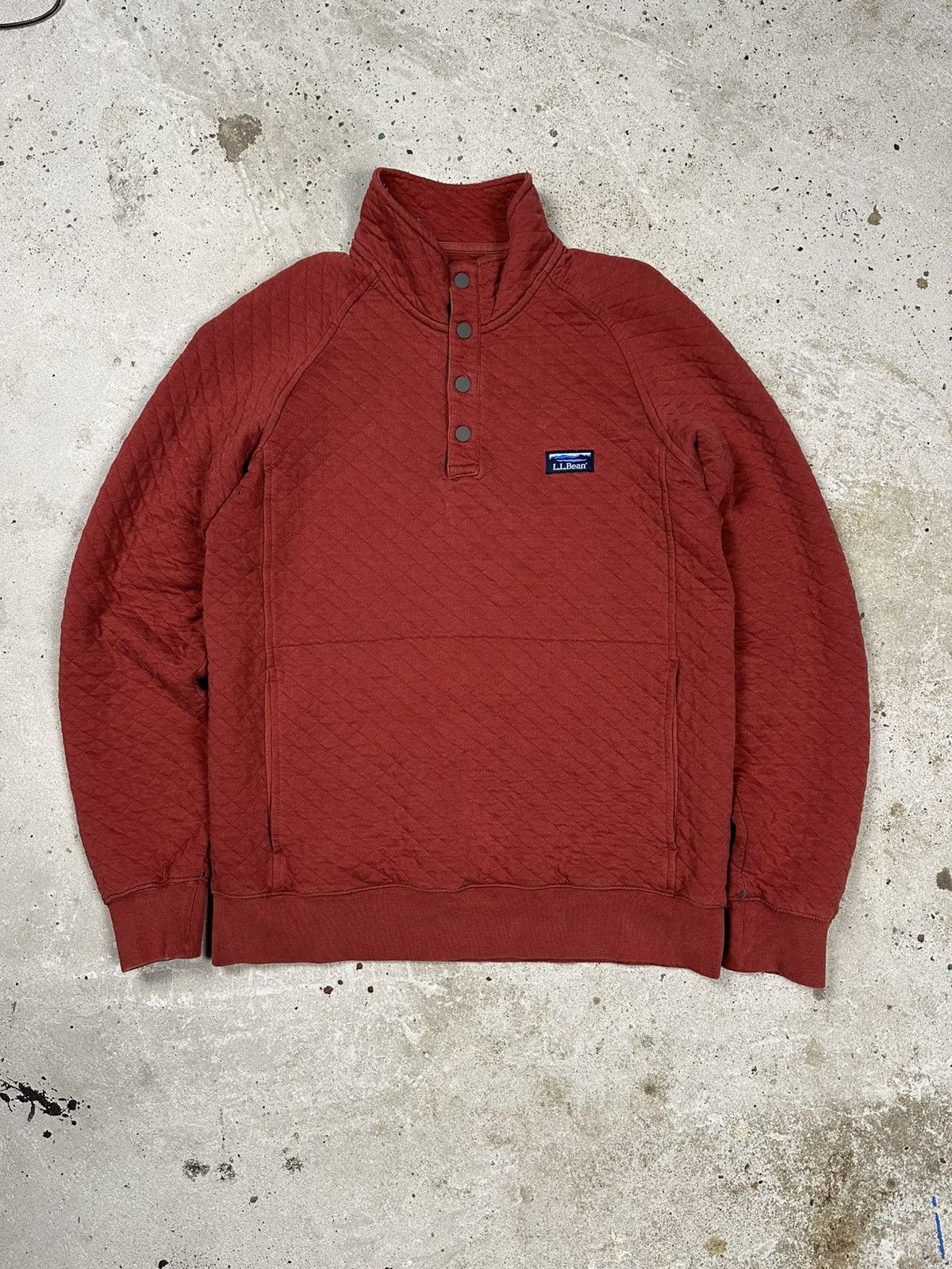 L.L. Bean × Vintage L.L. Bean Quilted Red Sweatshirt Half Button Outdoor Size US S / EU 44-46 / 1 - 1 Thumbnail