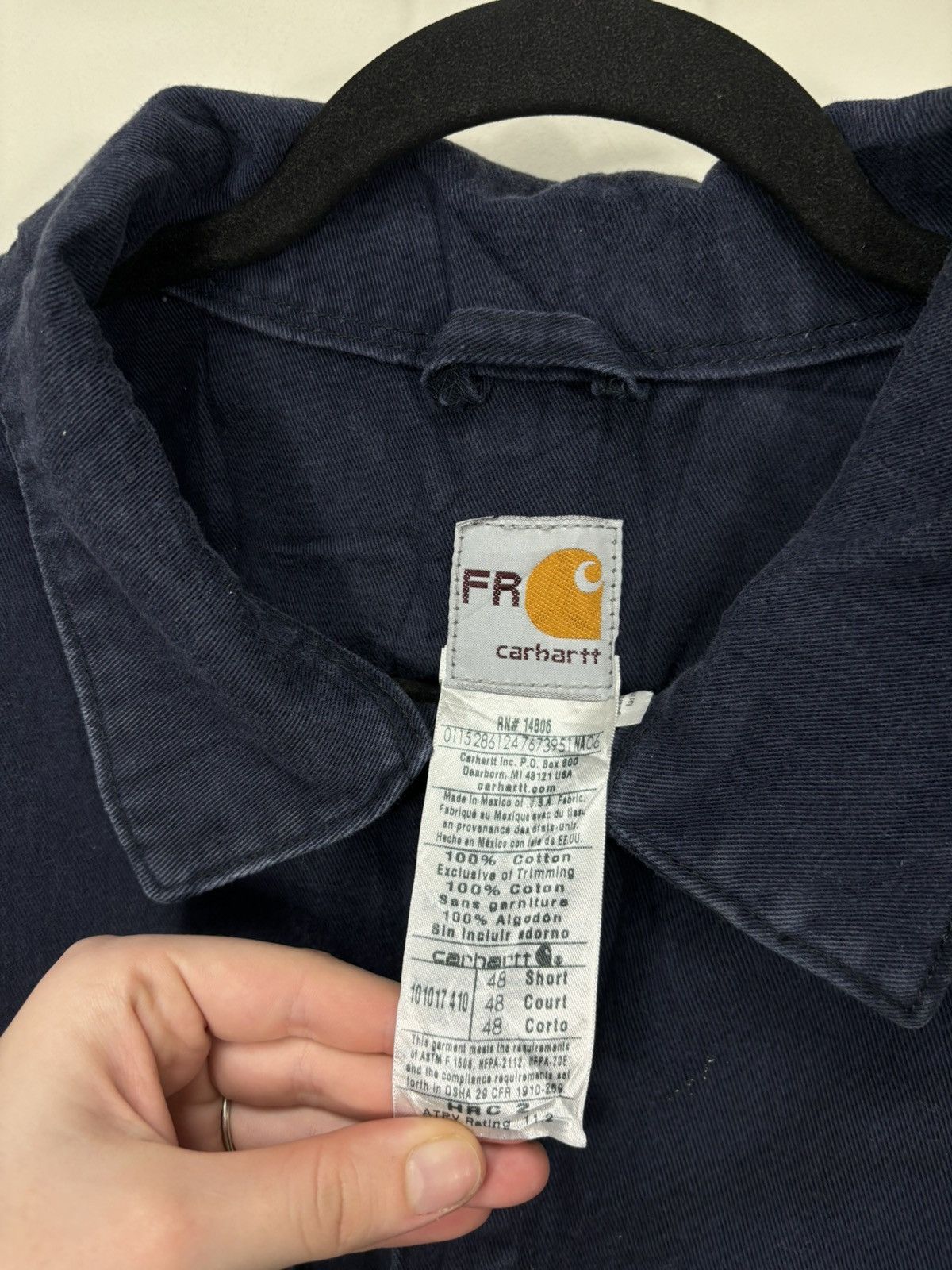 Carhartt Vintage Carhartt FR Navy Blue Workwear Boxy Cropped Jacket Size US L / EU 52-54 / 3 - 15 Thumbnail